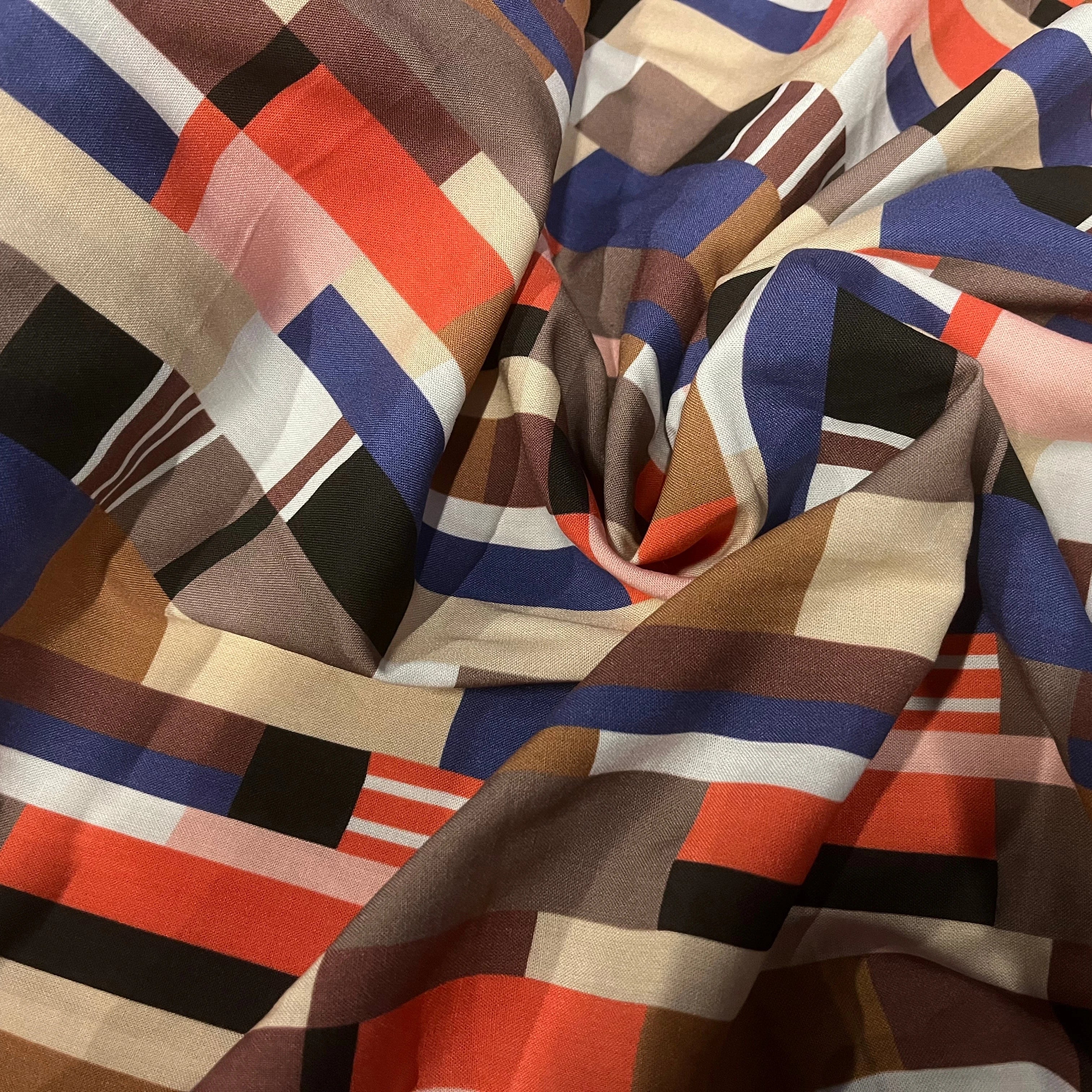 POPELINE DE COTON MOTIF TETRIS COTONNADE - My Little Coupon