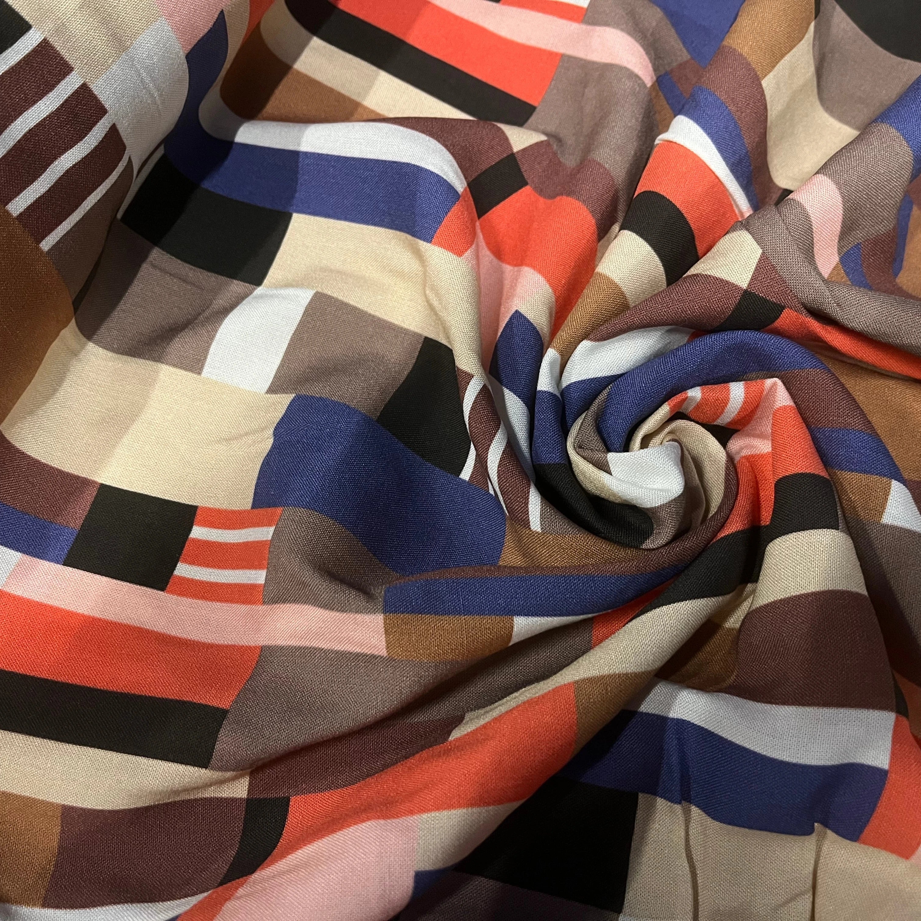 POPELINE DE COTON MOTIF TETRIS COTONNADE - My Little Coupon