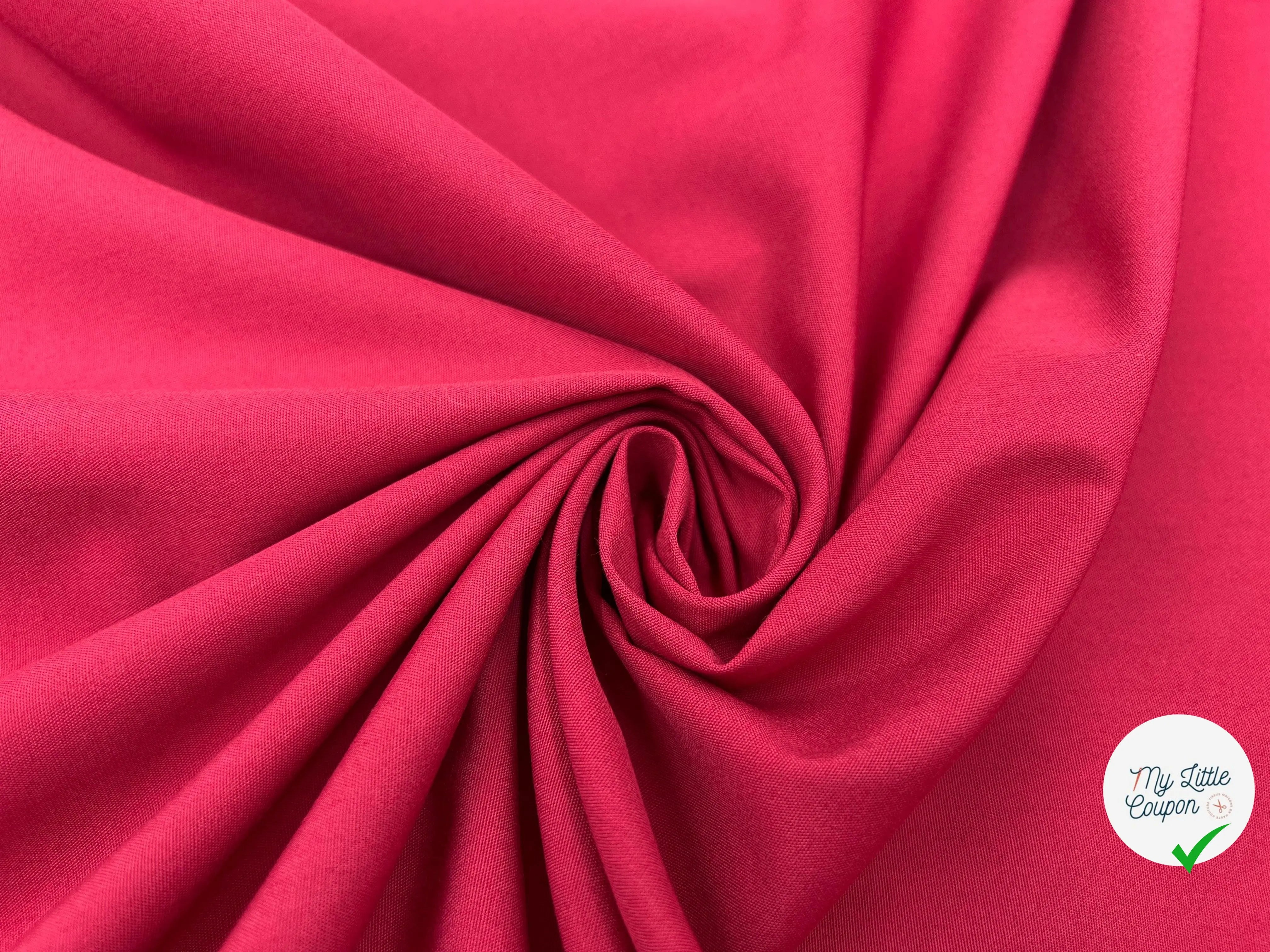 POPELINE DE COTON NĂON ROUGE FRAMBOISE - My Little Coupon - tissu - coudre