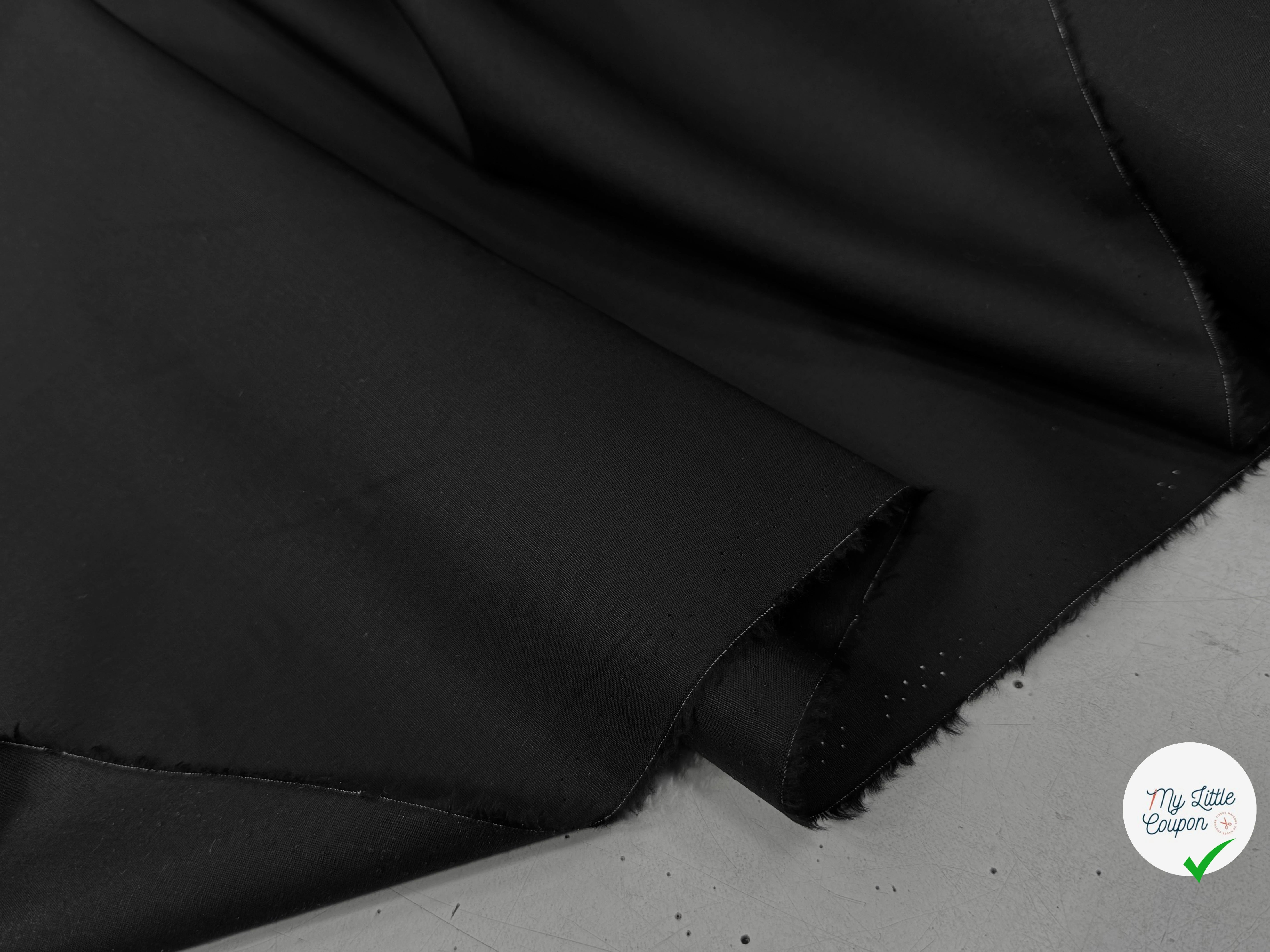 POPELINE DE COTON NOIR 150 CM - My Little Coupon
