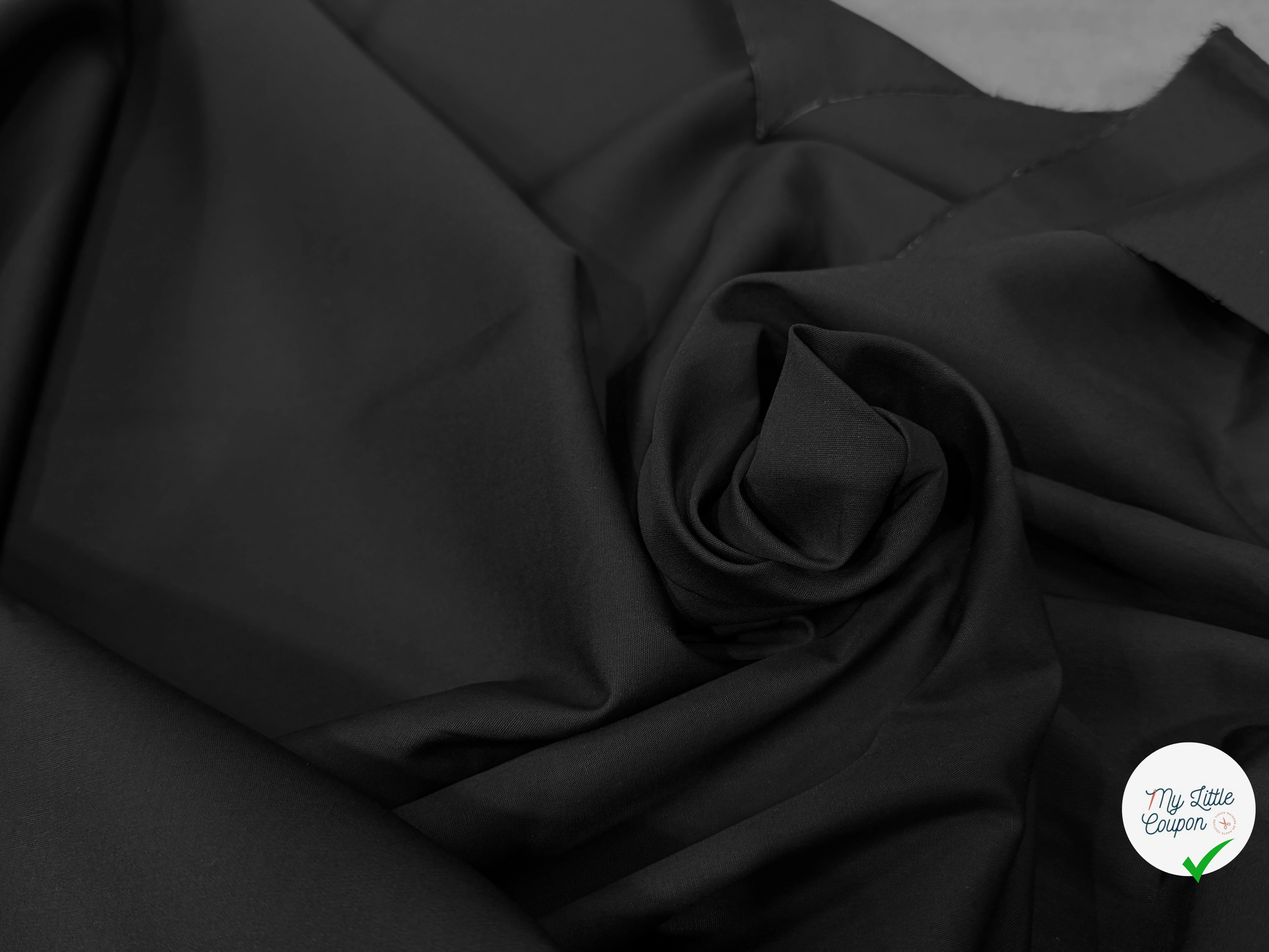 POPELINE DE COTON NOIR 150 CM - My Little Coupon