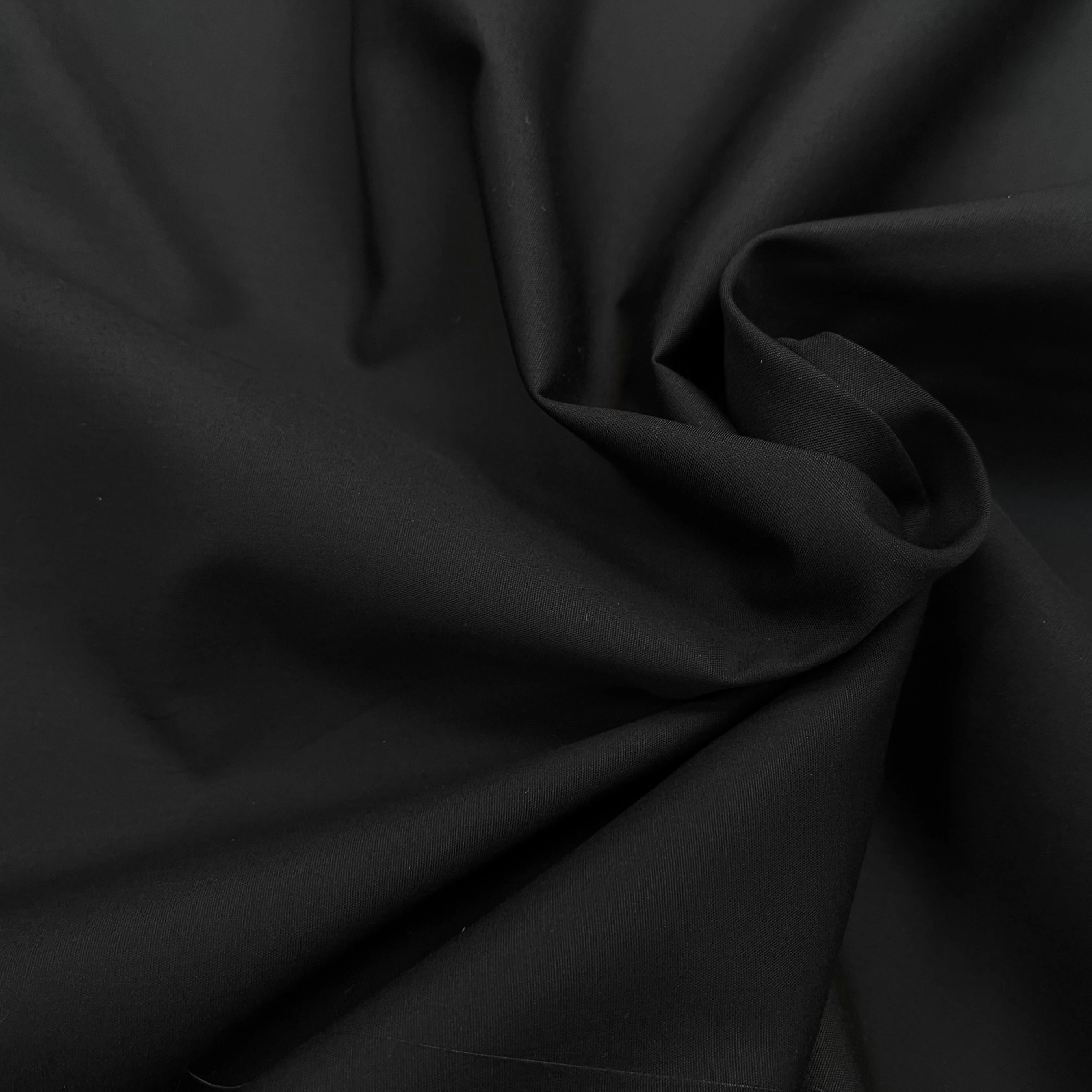 POPELINE DE COTON NOIR CRAQUANTE 145CM 100% COTON - My Little Coupon