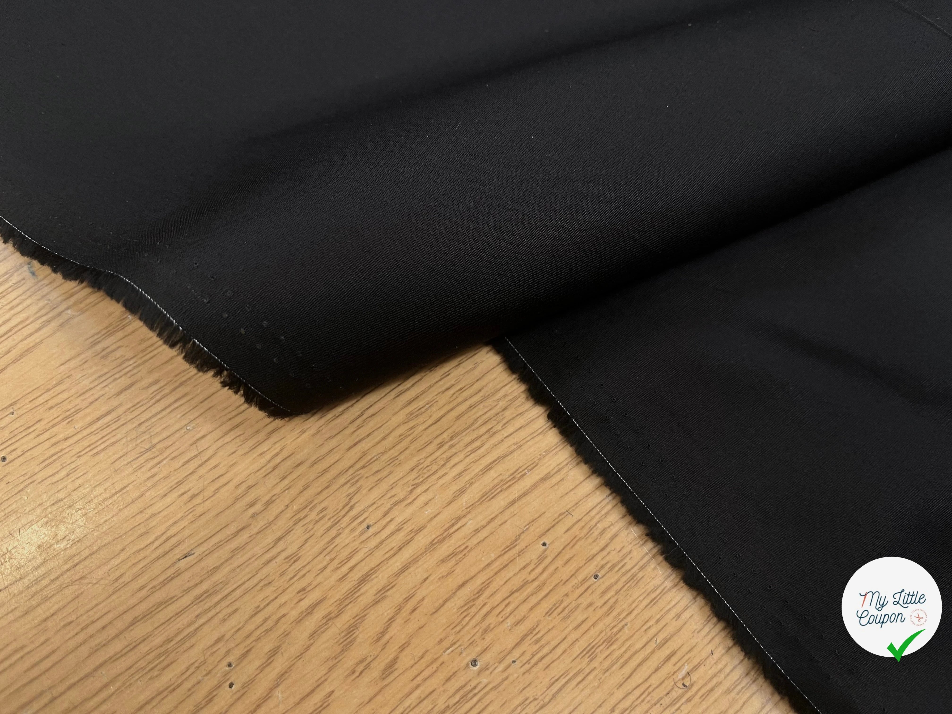 POPELINE DE COTON NOIR CRAQUANTE 145CM 100% COTON - My Little Coupon