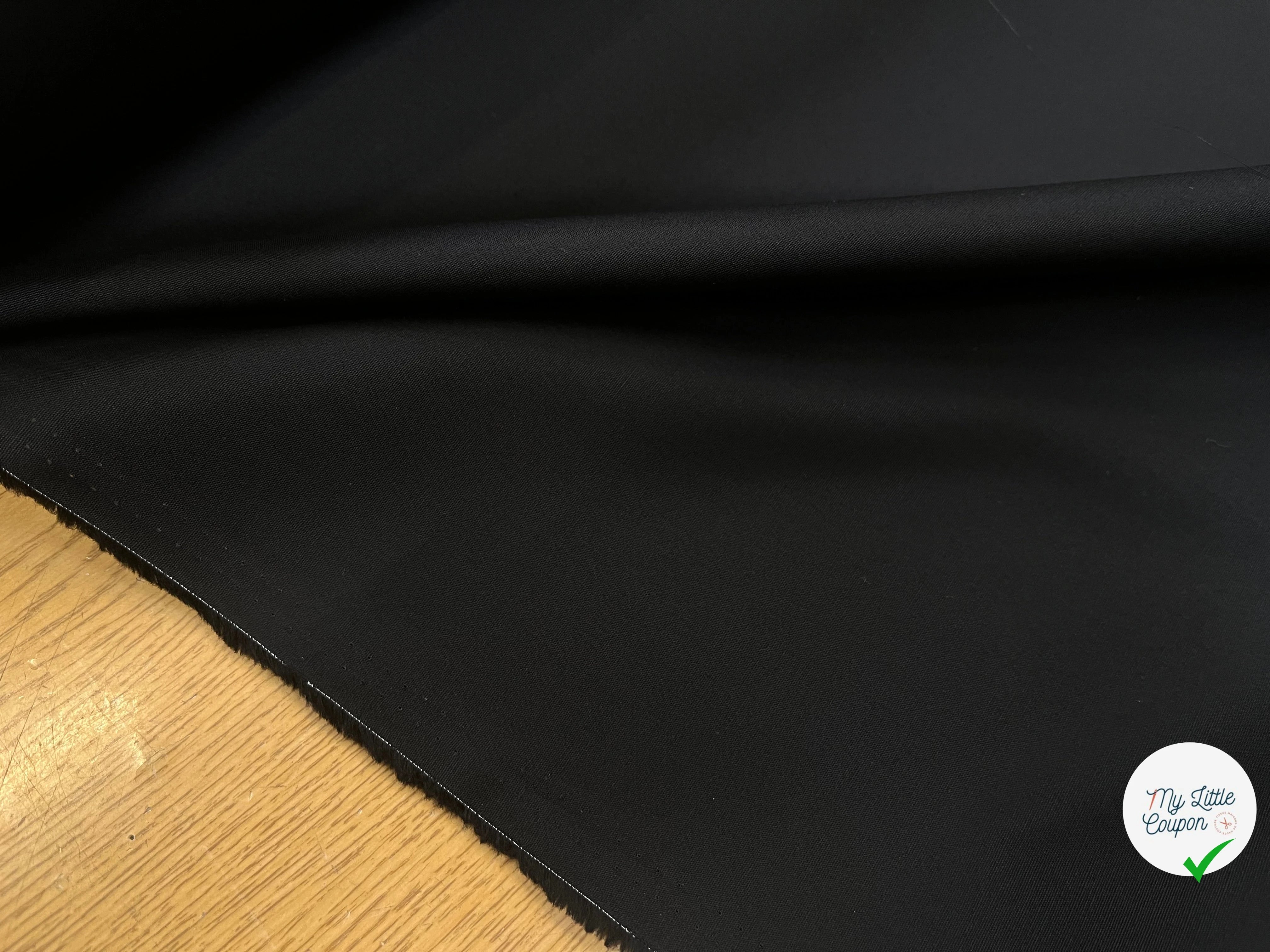 POPELINE DE COTON NOIR CRAQUANTE 145CM 100% COTON - My Little Coupon