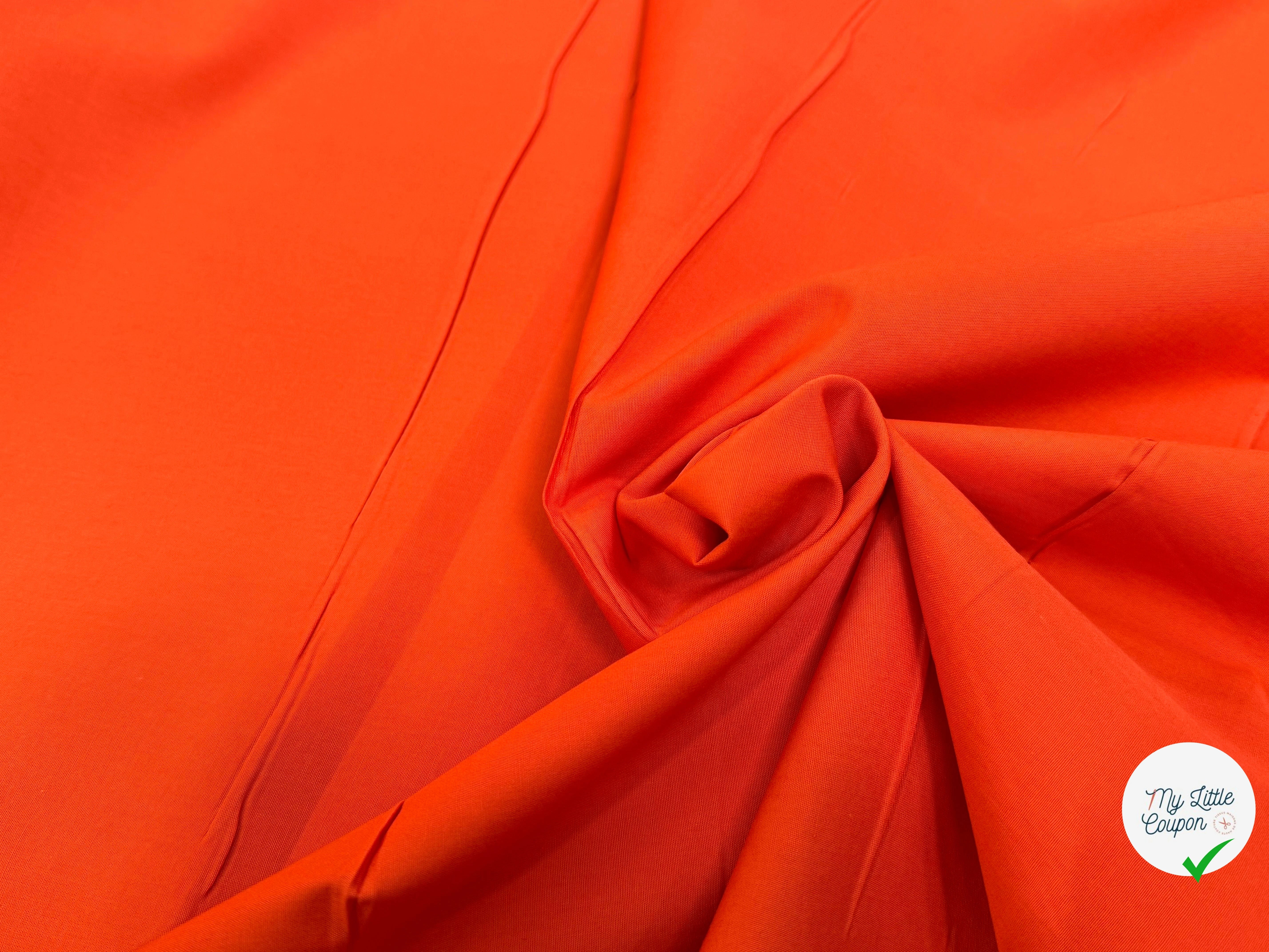 POPELINE DE COTON ORANGE QUALITÉ COUTURE - My Little Coupon