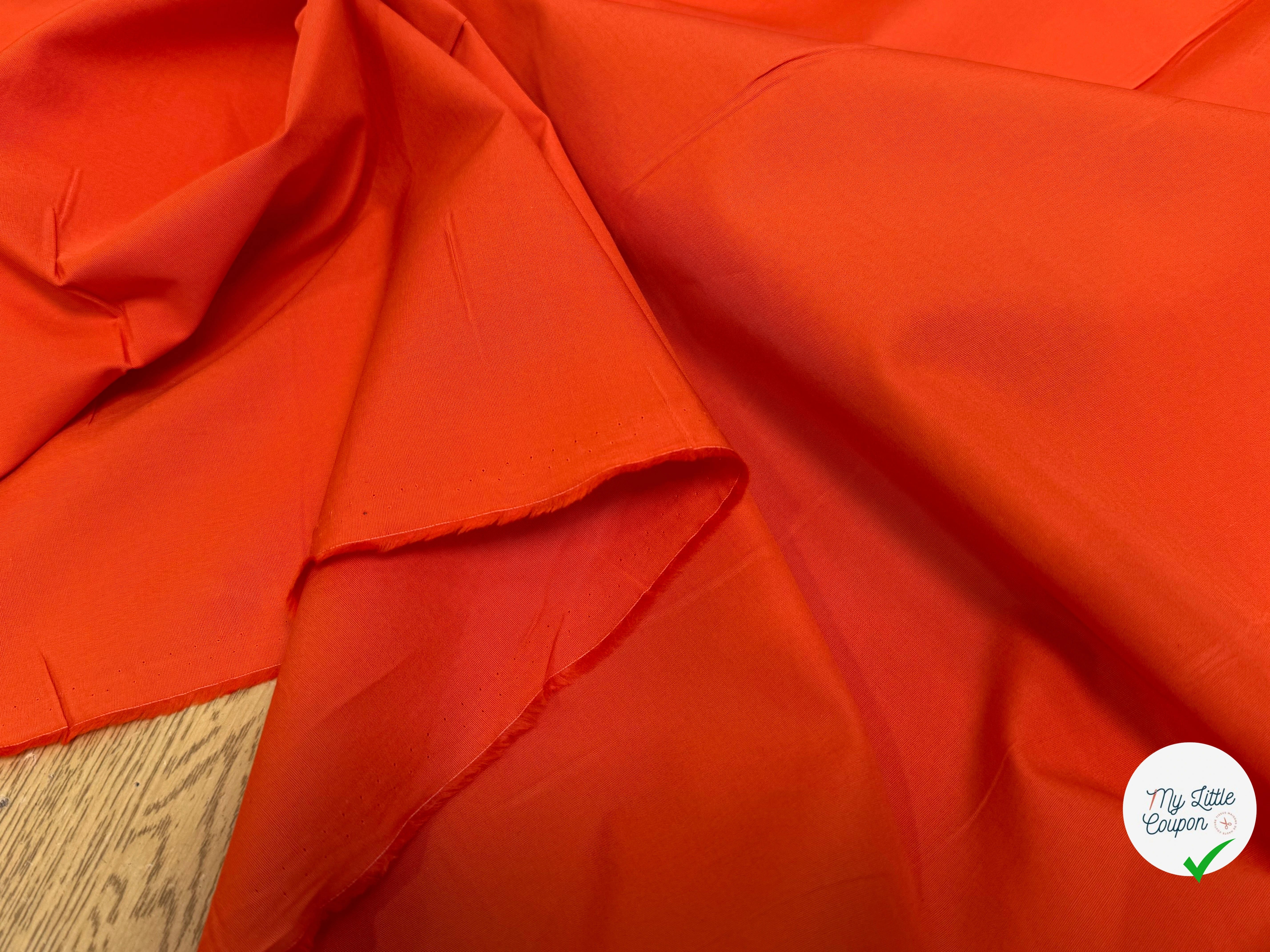 POPELINE DE COTON ORANGE QUALITÉ COUTURE - My Little Coupon