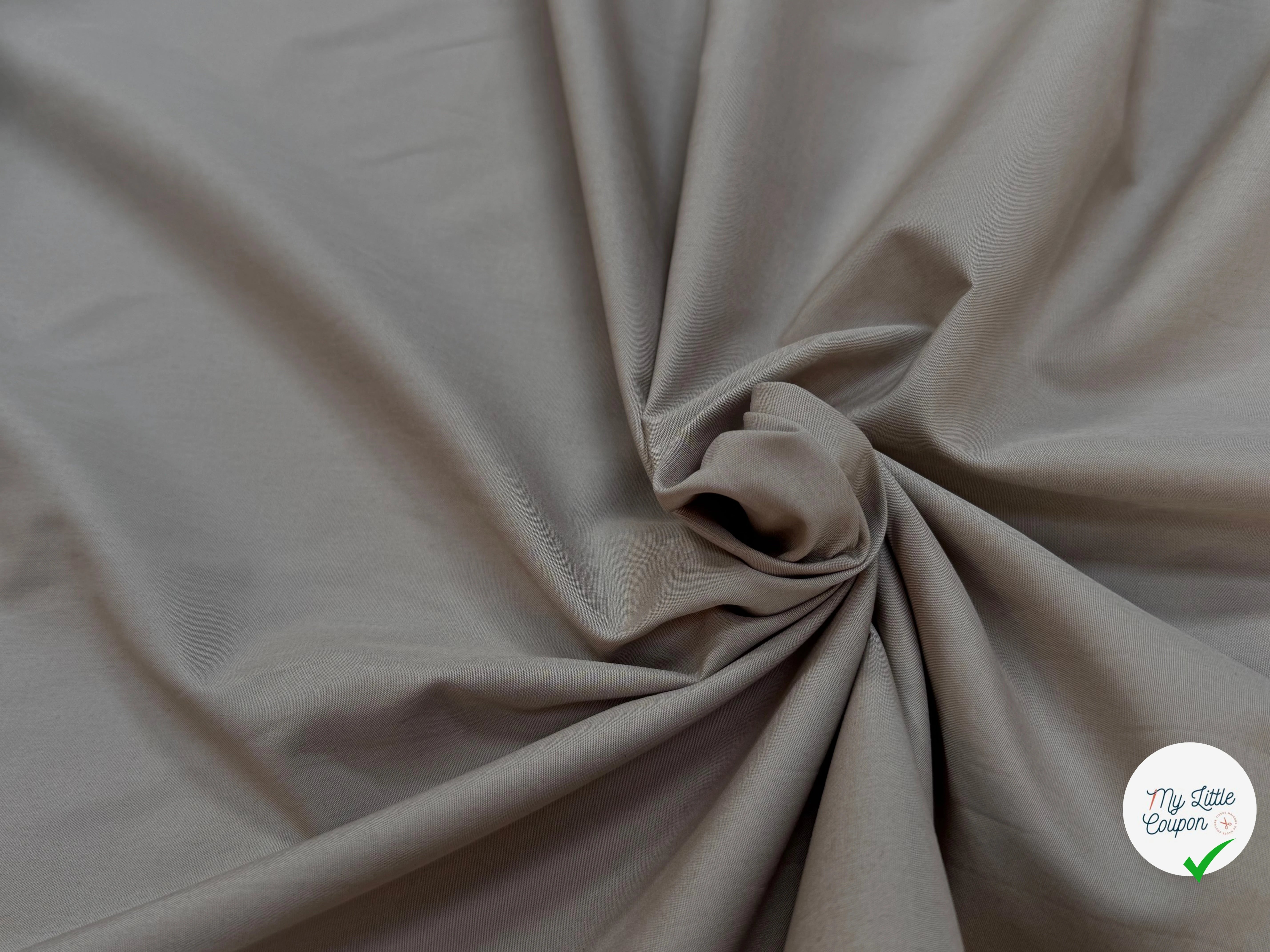 POPELINE DE COTON PRÉMIUM BEIGE TAUPE - My Little Coupon