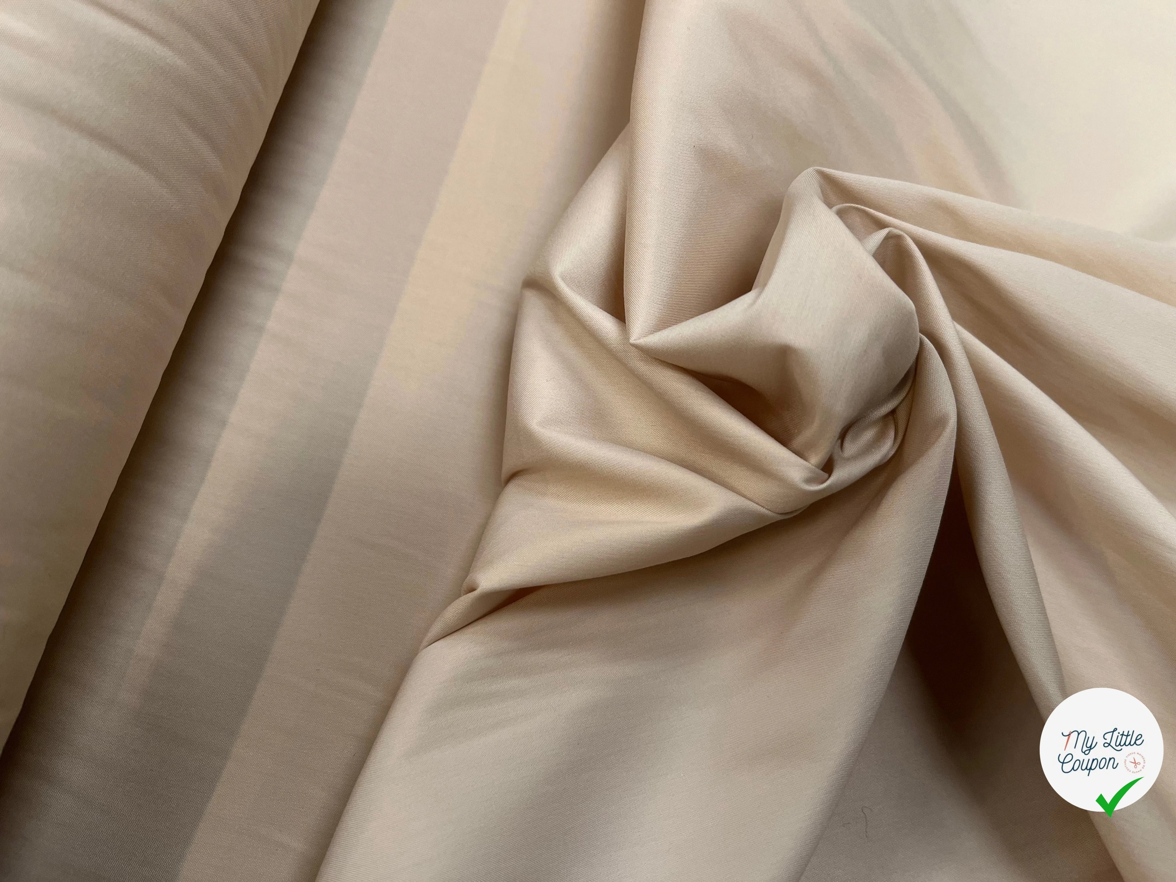POPELINE DE COTON QUALITÉ COUTURE LEGÈREMENT SATINÉE LIGHT SAND - My Little Coupon