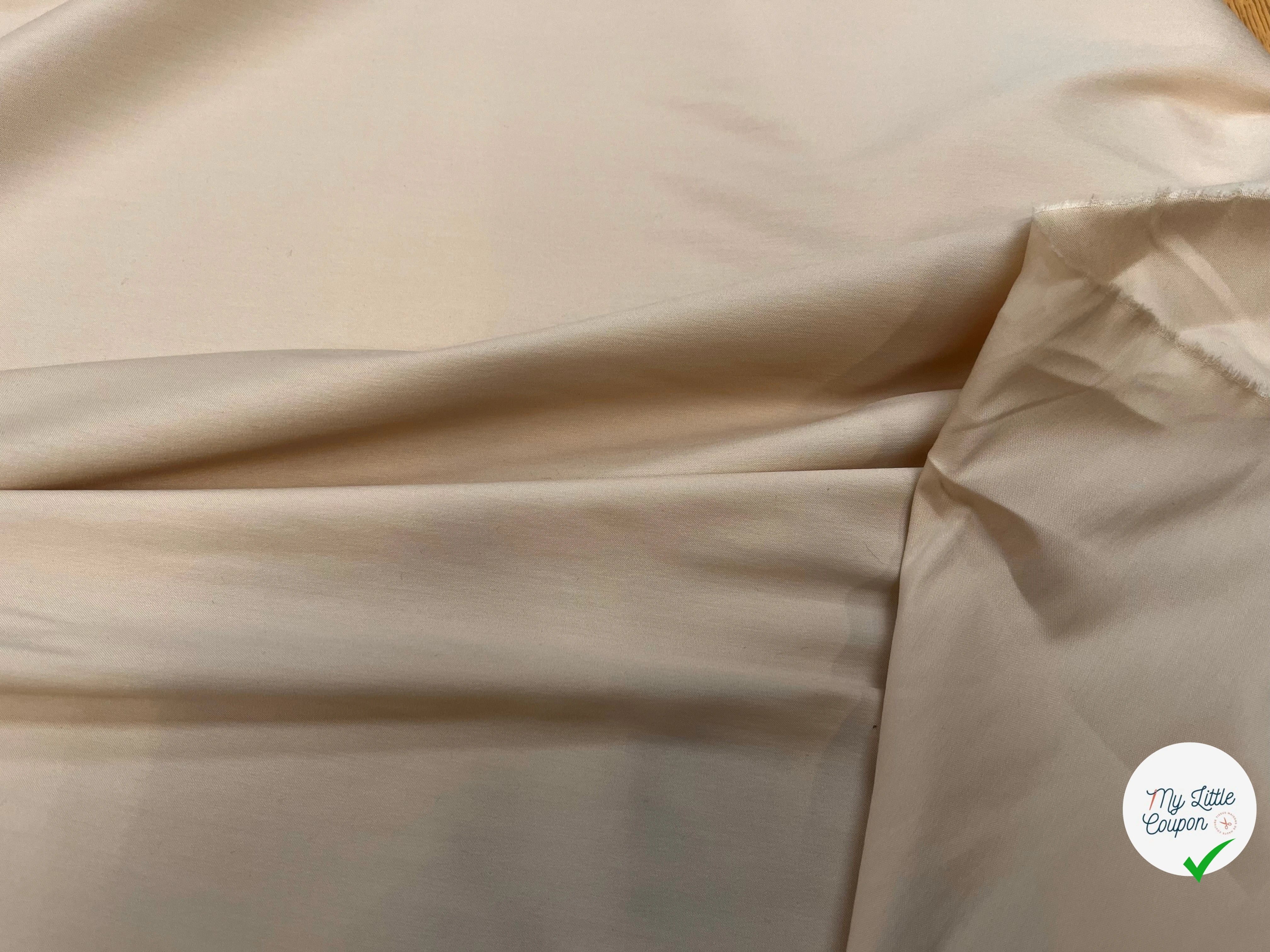 POPELINE DE COTON QUALITÉ COUTURE LEGÈREMENT SATINÉE LIGHT SAND - My Little Coupon