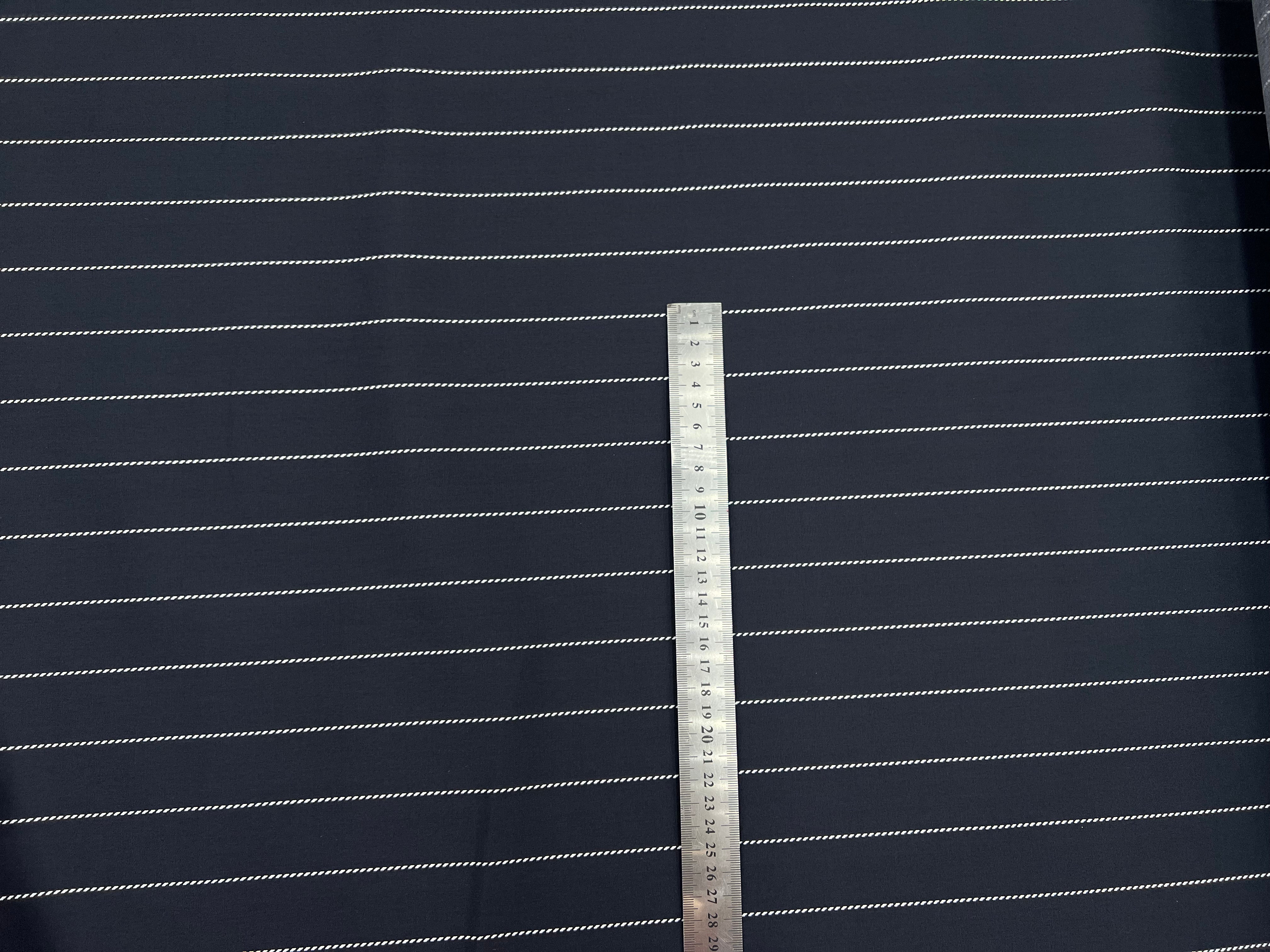 POPELINE DE COTON RAYURES FICELLE NAVY MSO