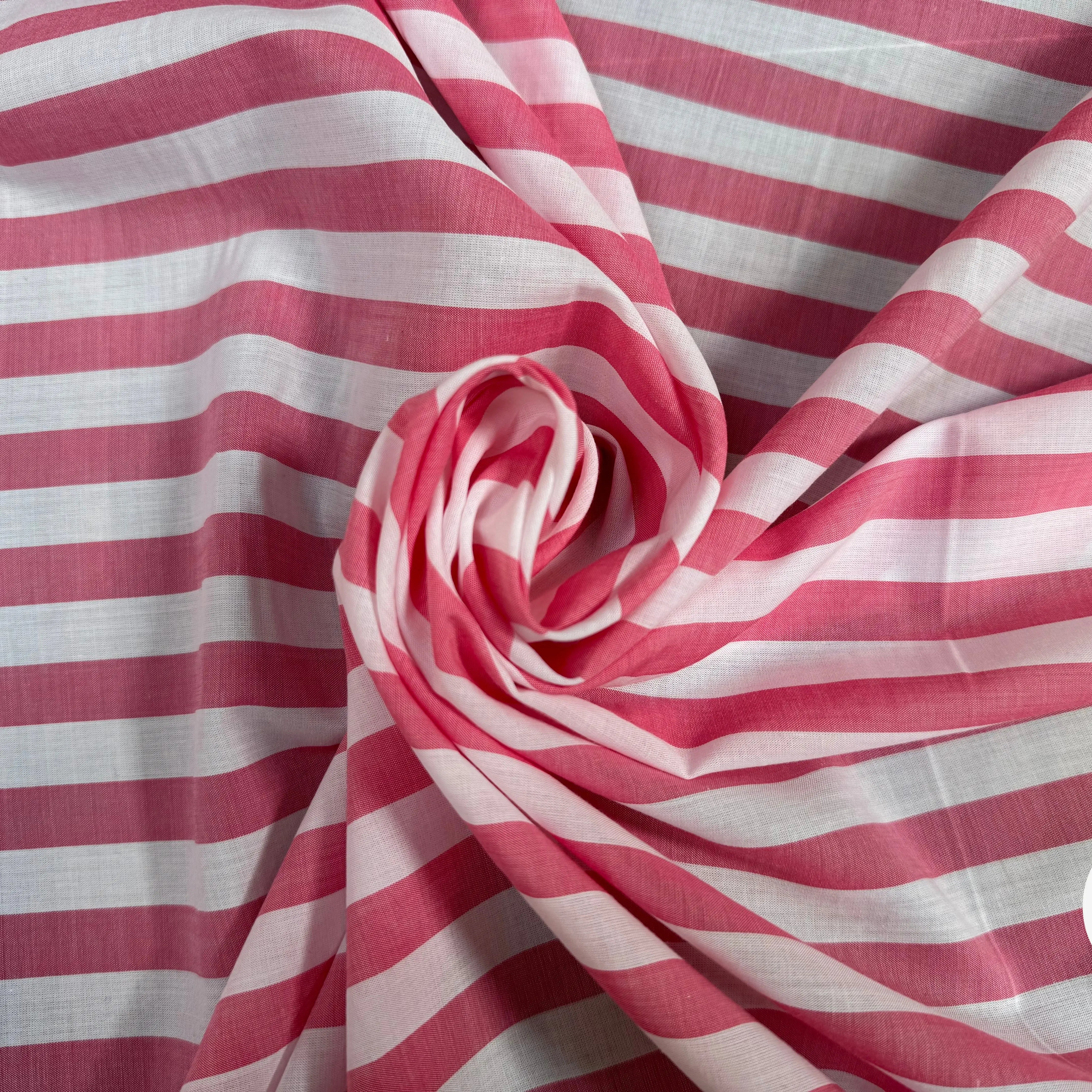 POPELINE DE COTON RAYURES ROUGES ET BLANCHES - My Little Coupon