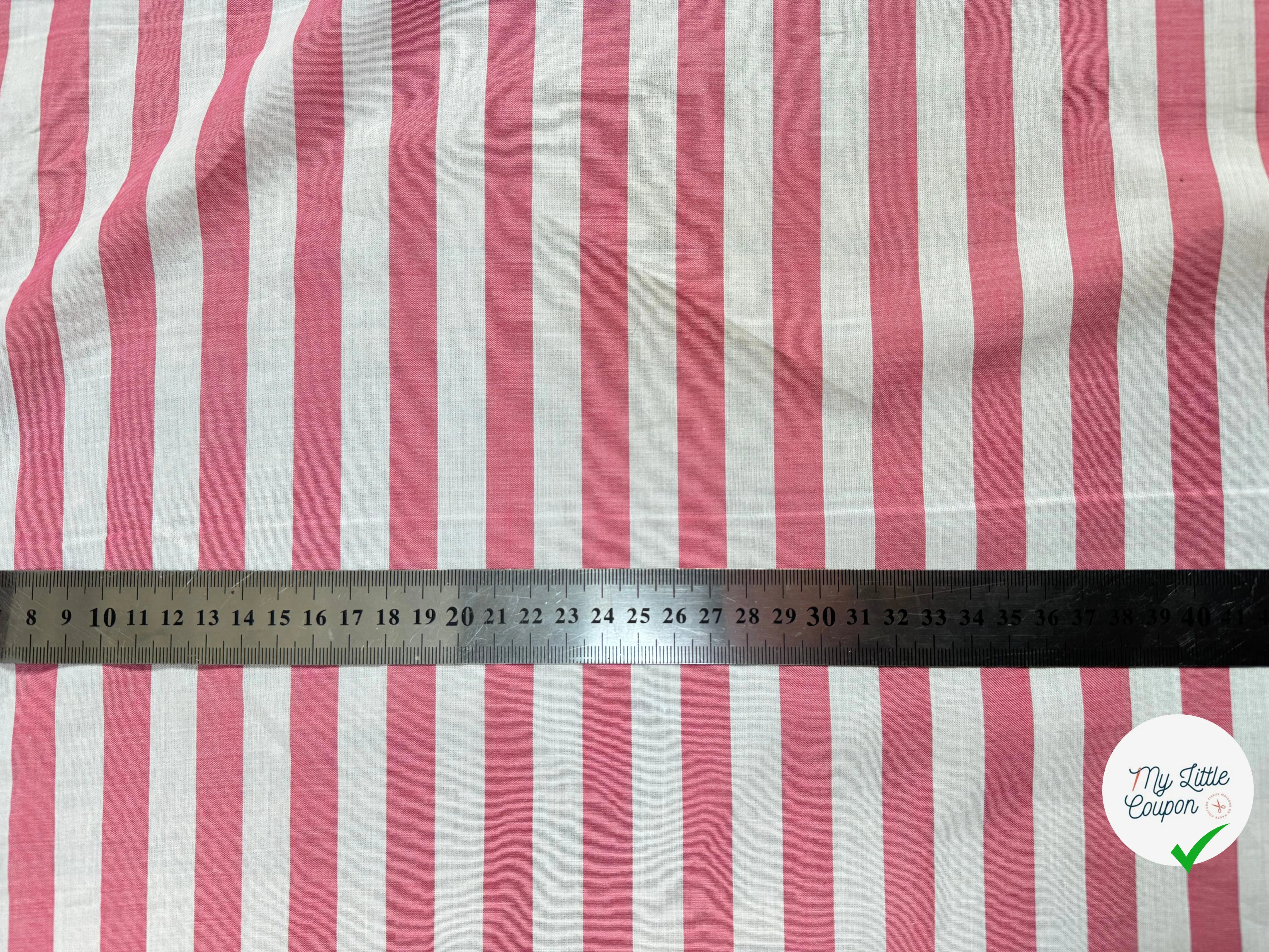 POPELINE DE COTON RAYURES ROUGES ET BLANCHES - My Little Coupon