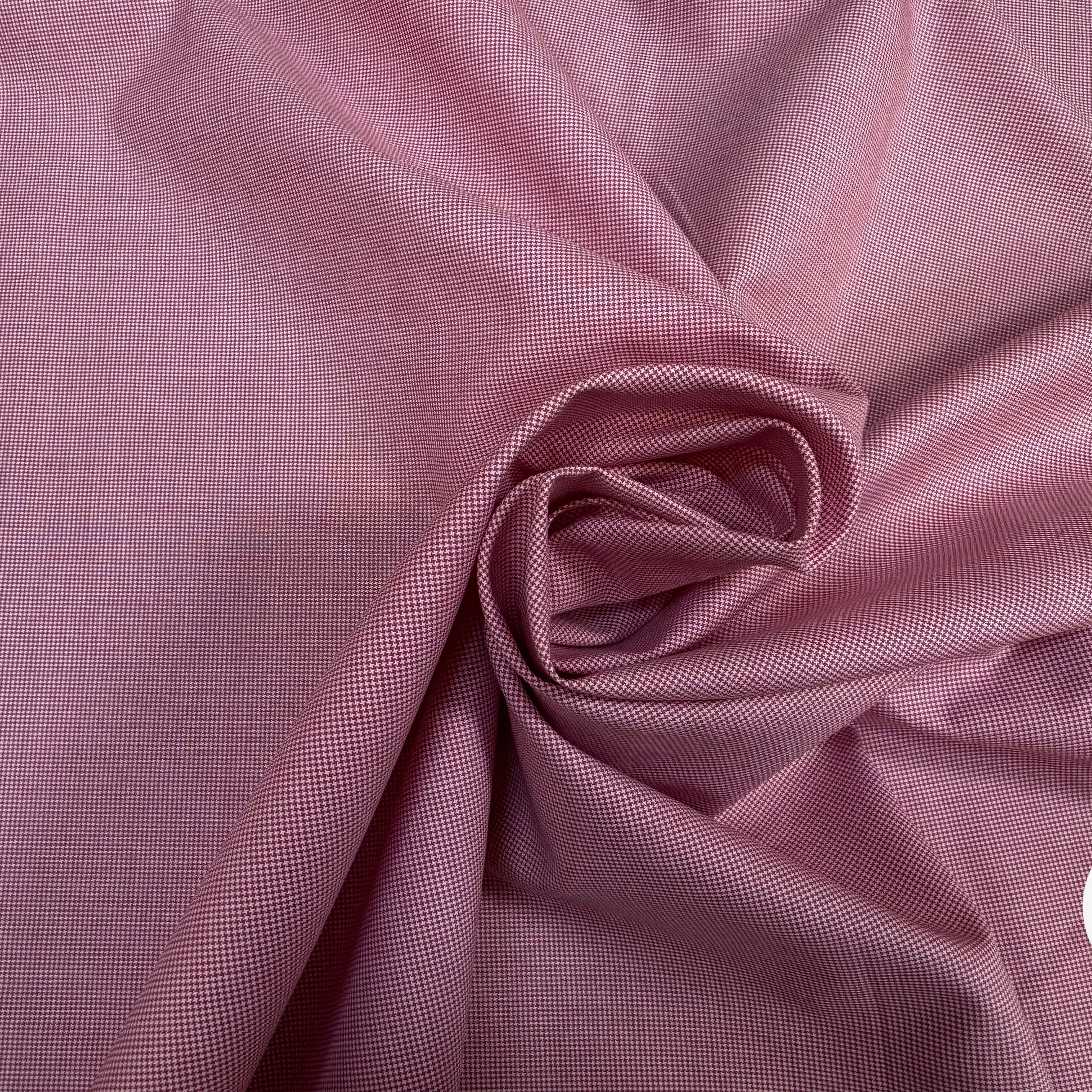 POPELINE DE COTON ROUGE ET BLANC PETITS PIEDS DE POULE - My Little Coupon