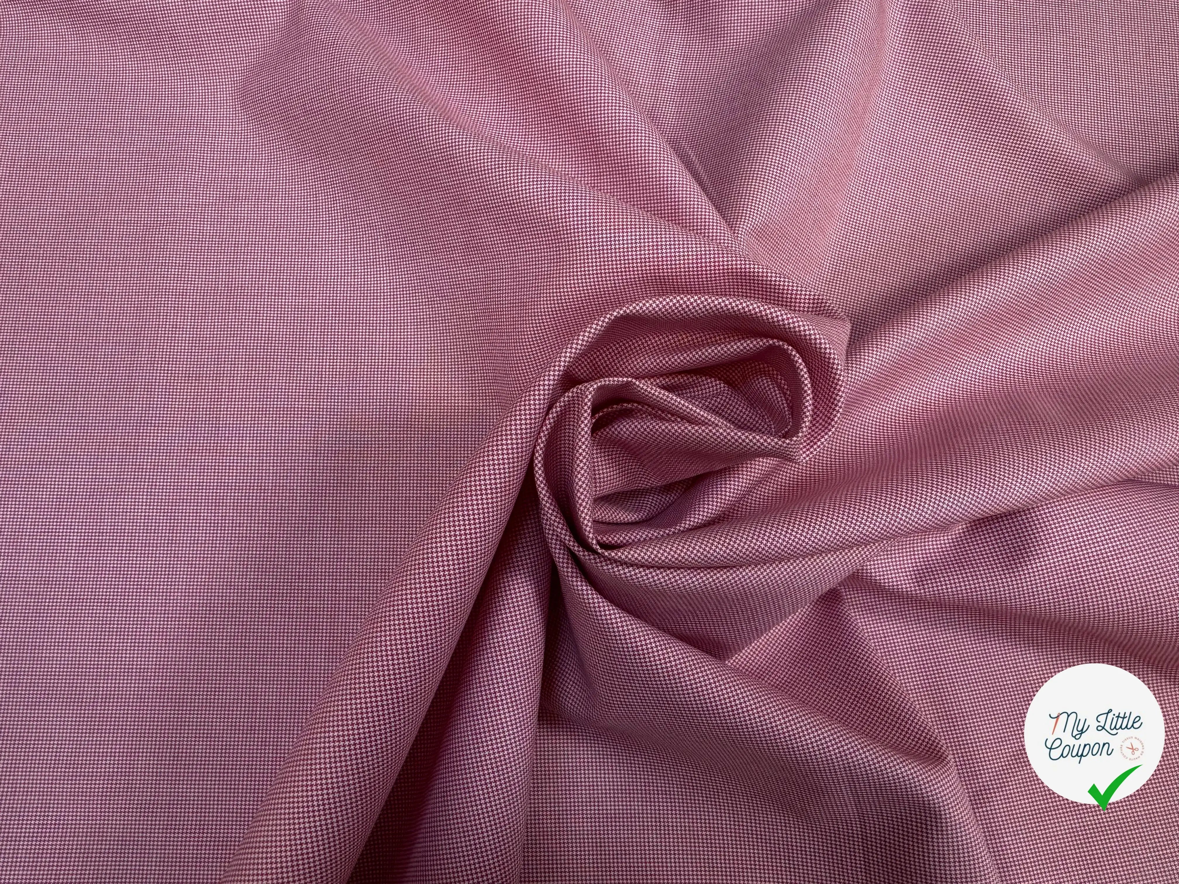 POPELINE DE COTON ROUGE ET BLANC PETITS PIEDS DE POULE - My Little Coupon