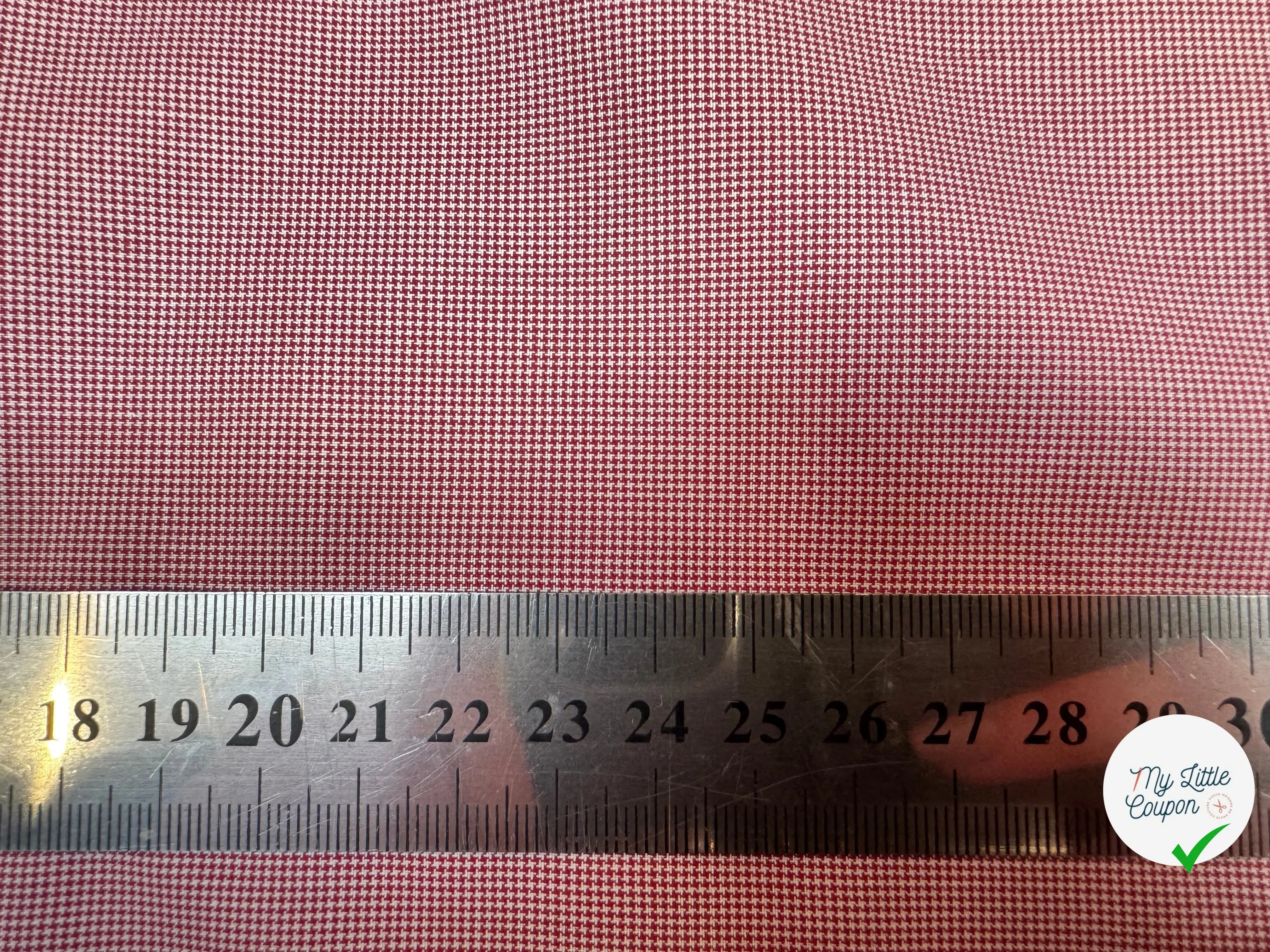 POPELINE DE COTON ROUGE ET BLANC PETITS PIEDS DE POULE - My Little Coupon