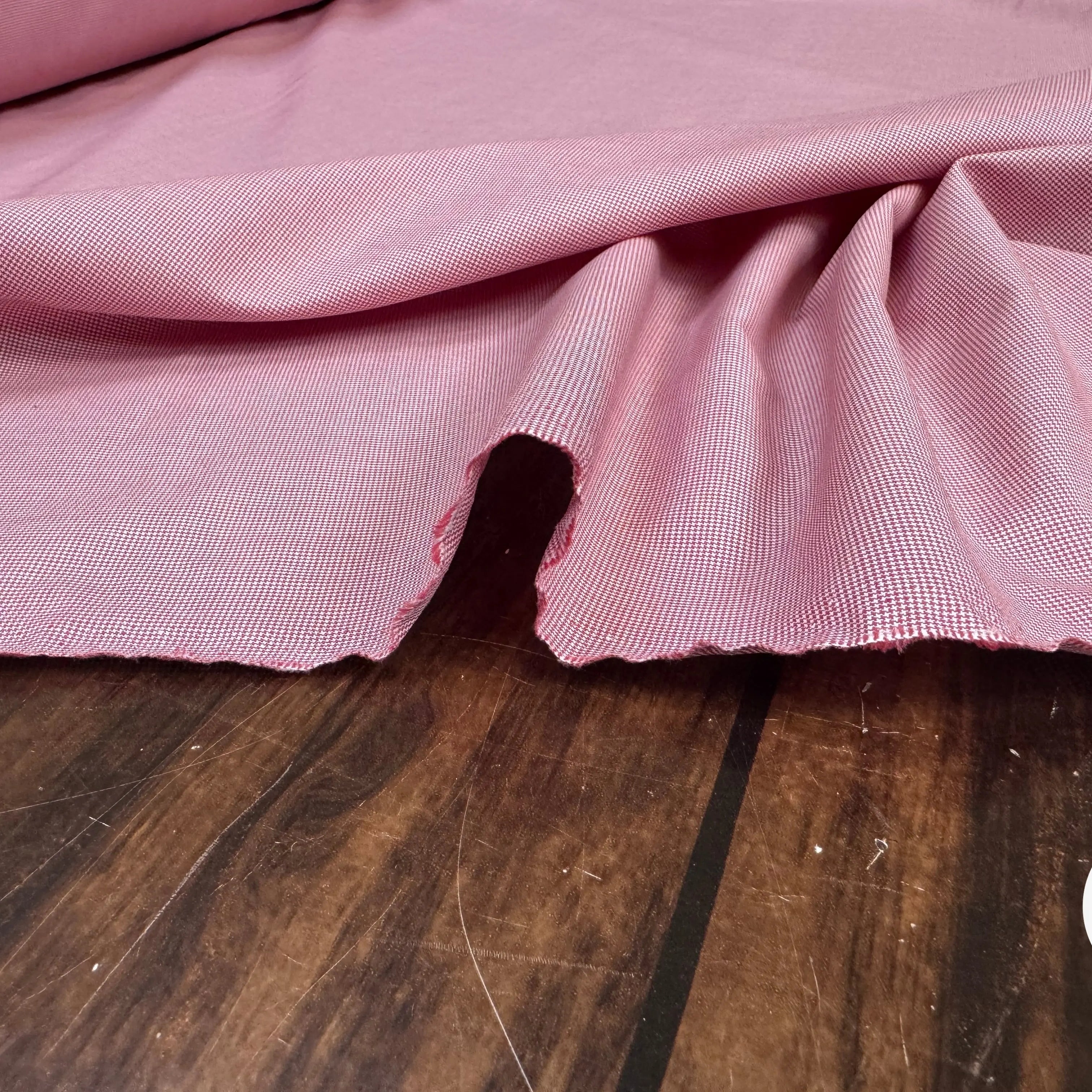 POPELINE DE COTON ROUGE ET BLANC PETITS PIEDS DE POULE - My Little Coupon