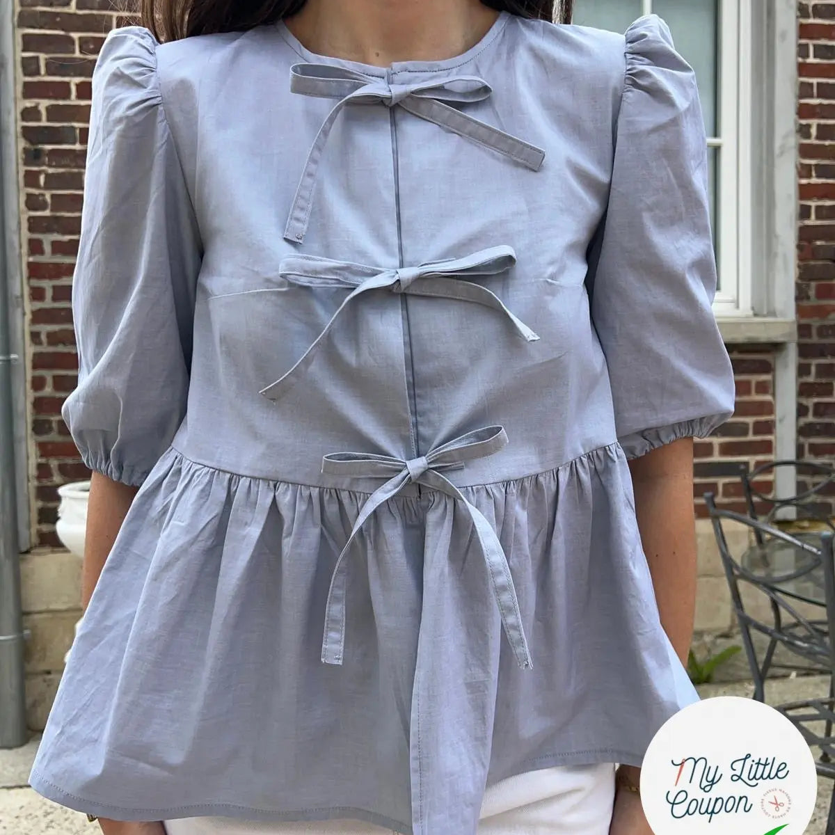 POPELINE DE COTON SATIN TESSITURA MONTI 1911 GRIS BLEUTÉ - My Little Coupon