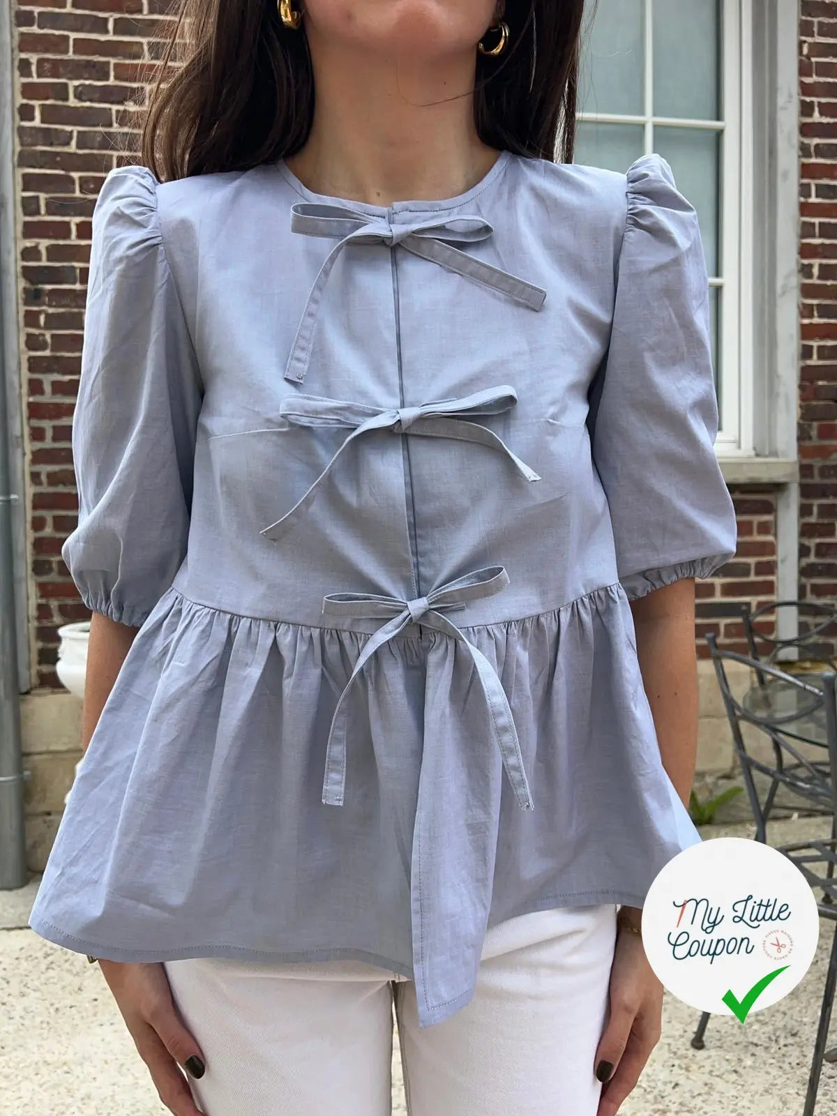 POPELINE DE COTON SATIN TESSITURA MONTI 1911 GRIS BLEUTÉ - My Little Coupon