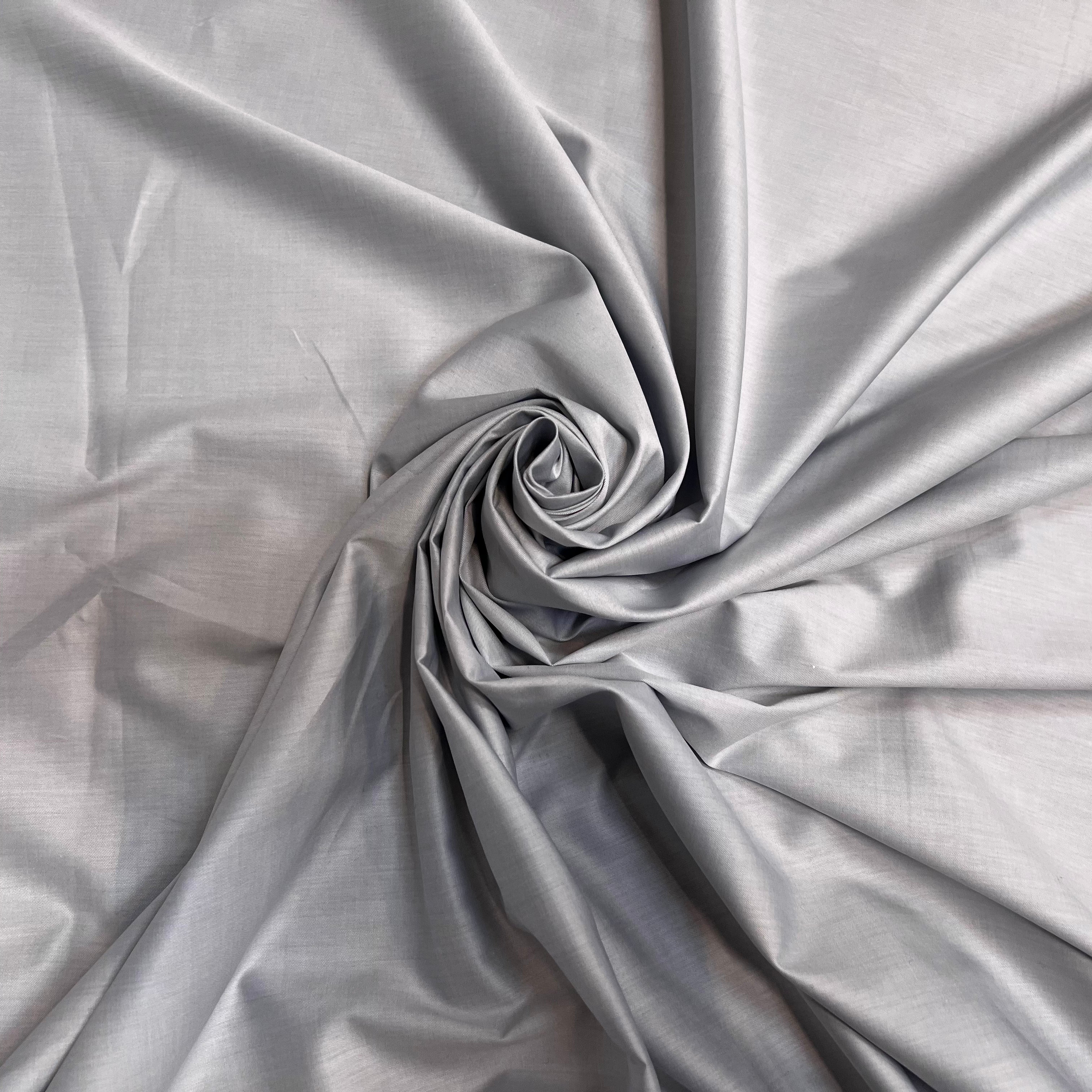 POPELINE DE COTON SATIN TESSITURA MONTI 1911 GRIS BLEUTÉ - My Little Coupon