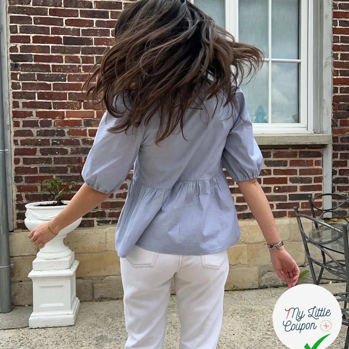 POPELINE DE COTON SATIN TESSITURA MONTI 1911 GRIS BLEUTÉ - My Little Coupon