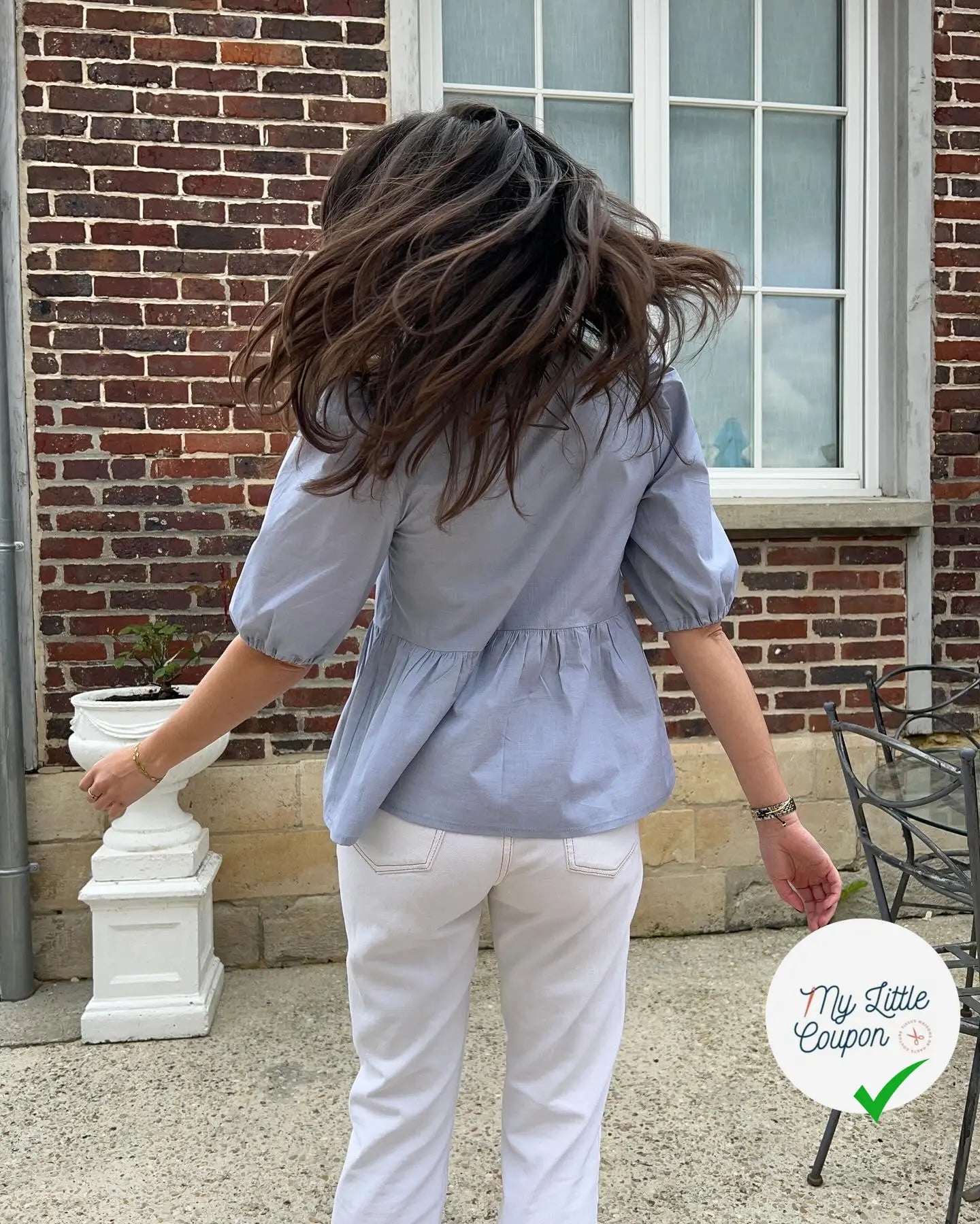 POPELINE DE COTON SATIN TESSITURA MONTI 1911 GRIS BLEUTÉ - My Little Coupon