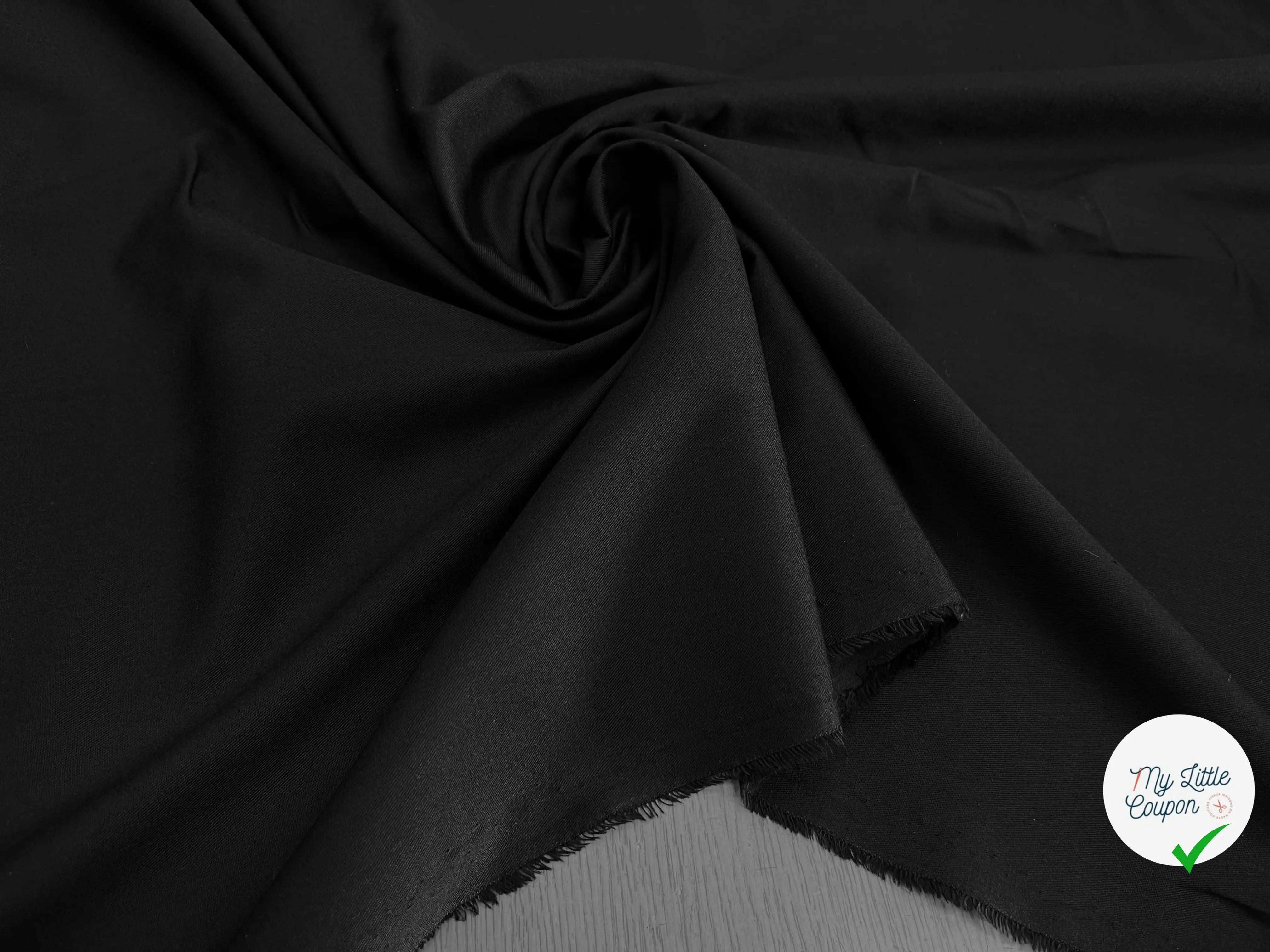 POPELINE DE COTON SERGÉE NOIR - My Little Coupon