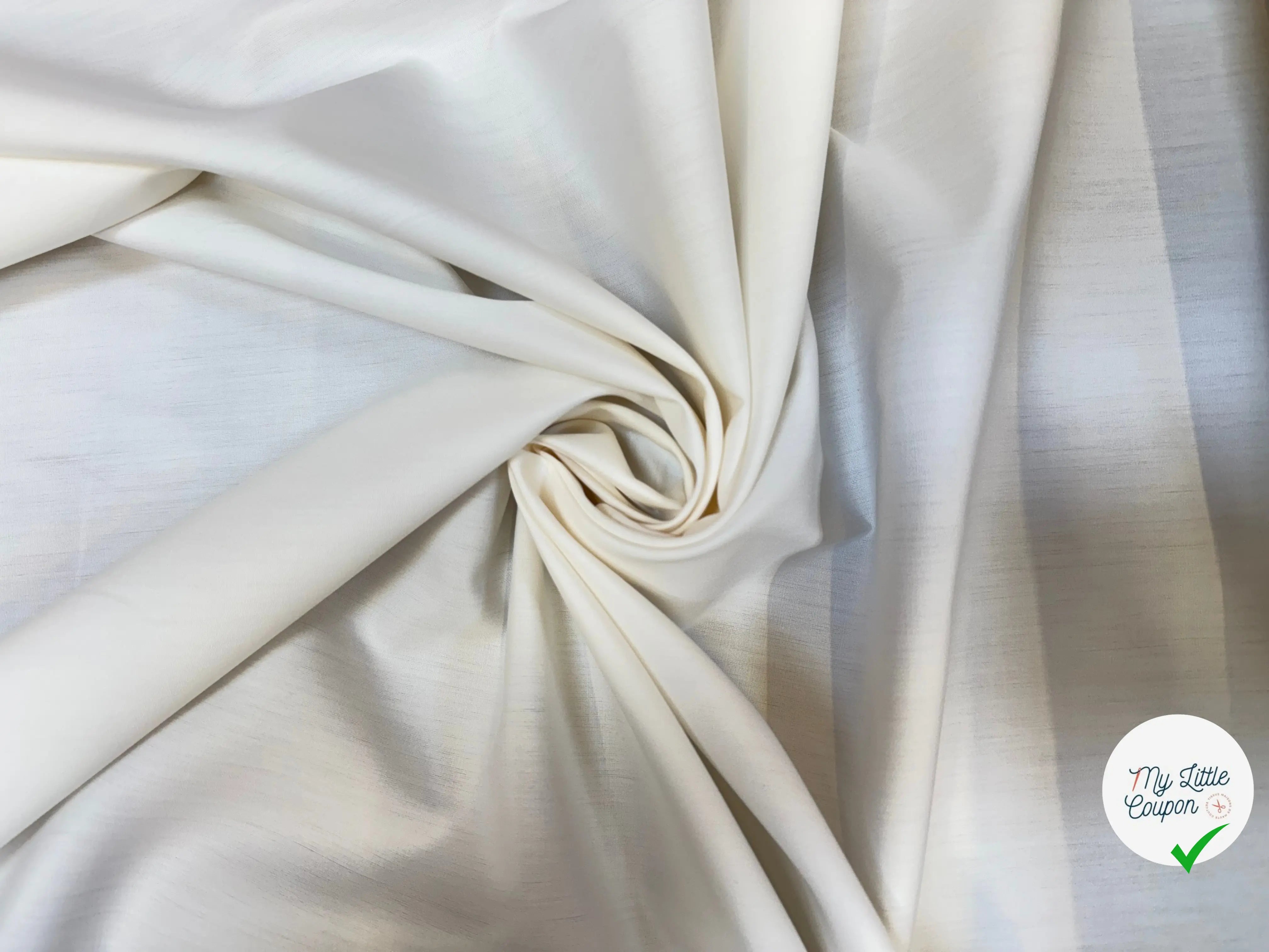 POPELINE DE COTON SIMPLE MILKY WHITE TRANSPARENTE - My Little Coupon