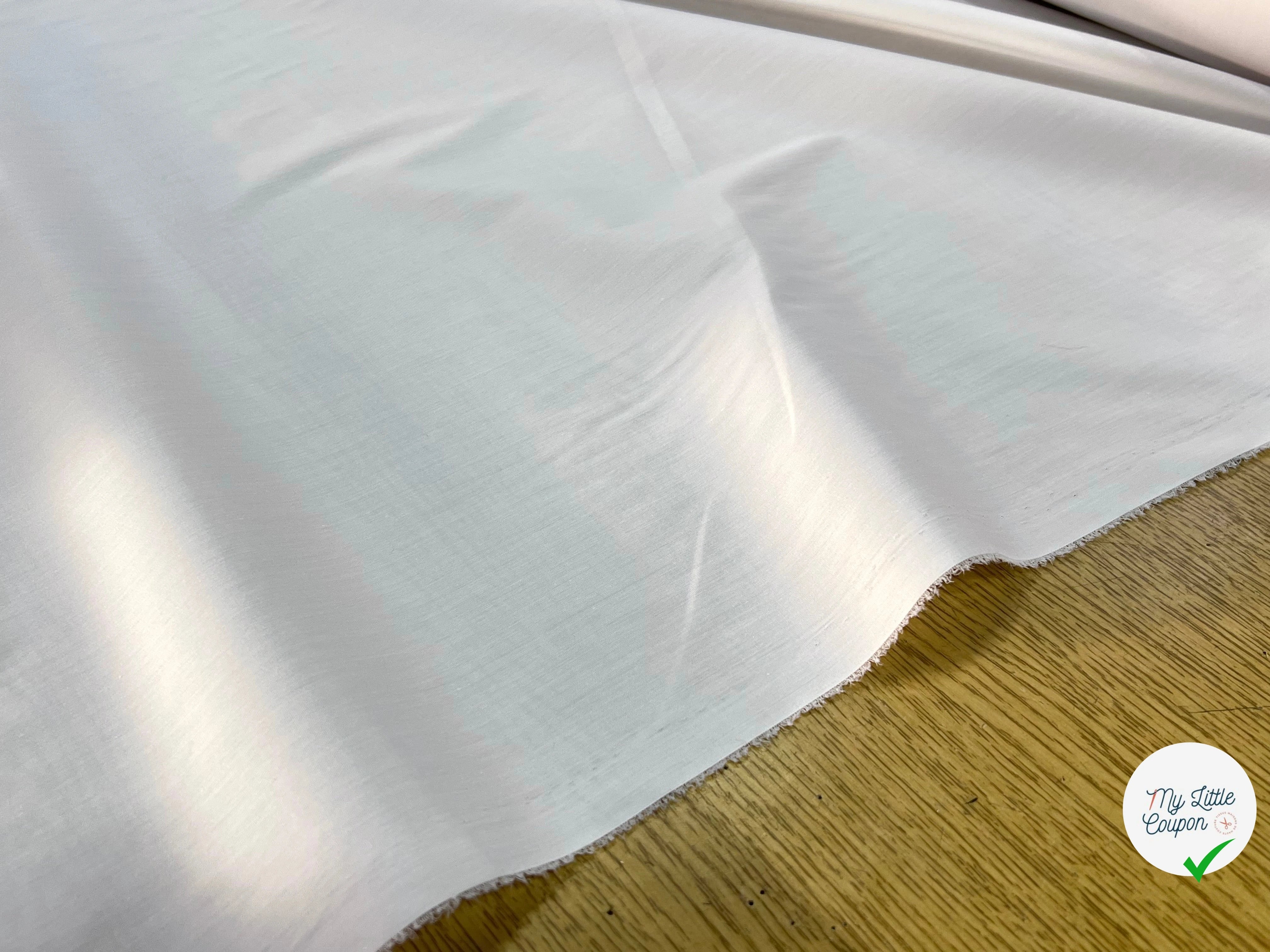 POPELINE DE COTON STRETCH BLANC 97% COTON - My Little Coupon