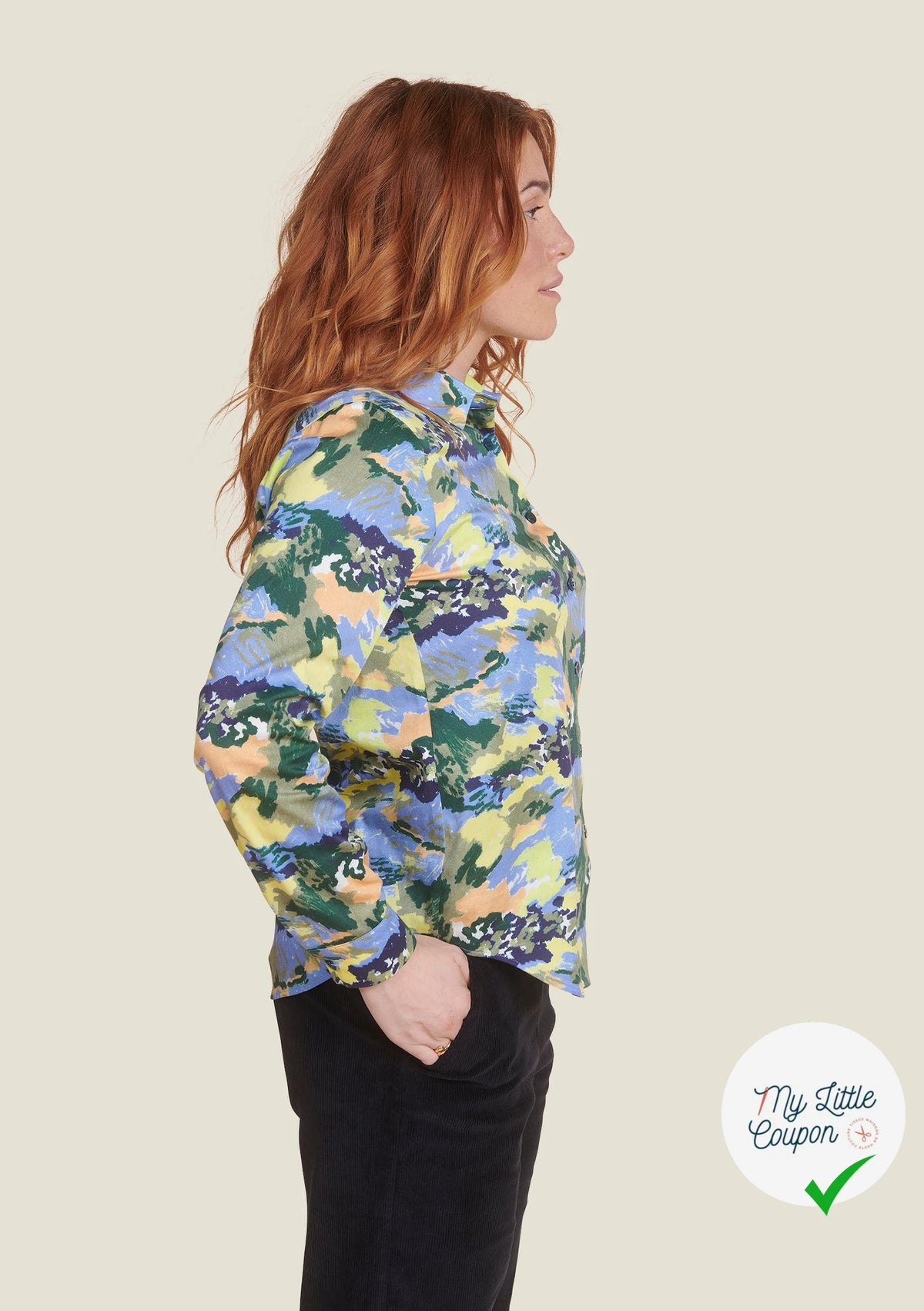POPELINE DE COTON STRETCH IMPRIMÉE ORAGES - My Little Coupon