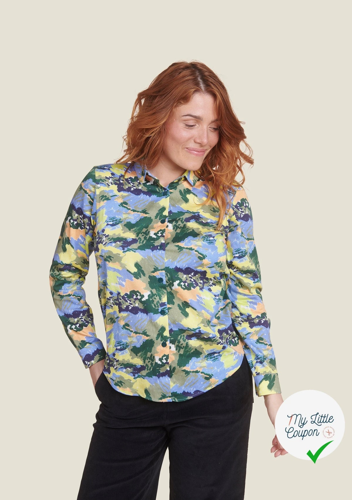 POPELINE DE COTON STRETCH IMPRIMÉE ORAGES - My Little Coupon