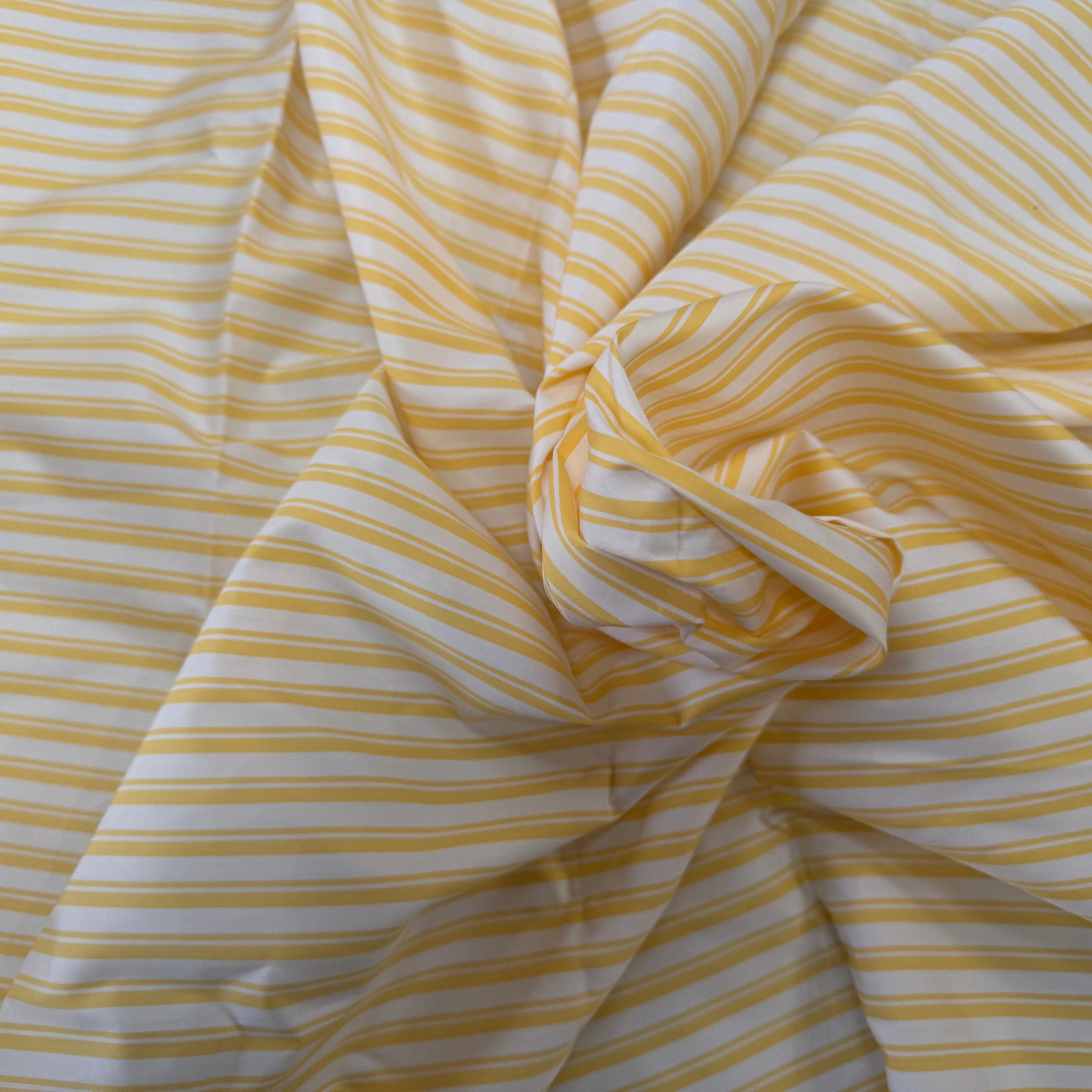 POPELINE DE COTON THOMAS-MASON À RAYURES JAUNES - My Little Coupon