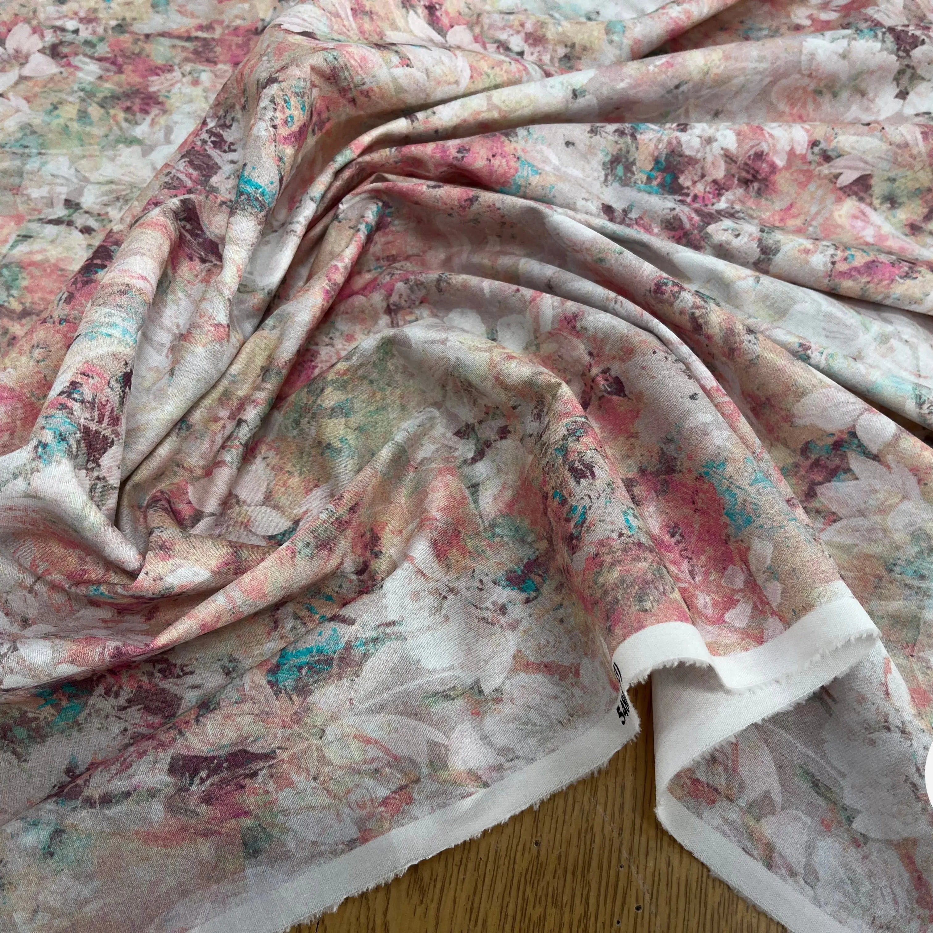POPELINE DE COTON TIE & DYE ROSE - My Little Coupon