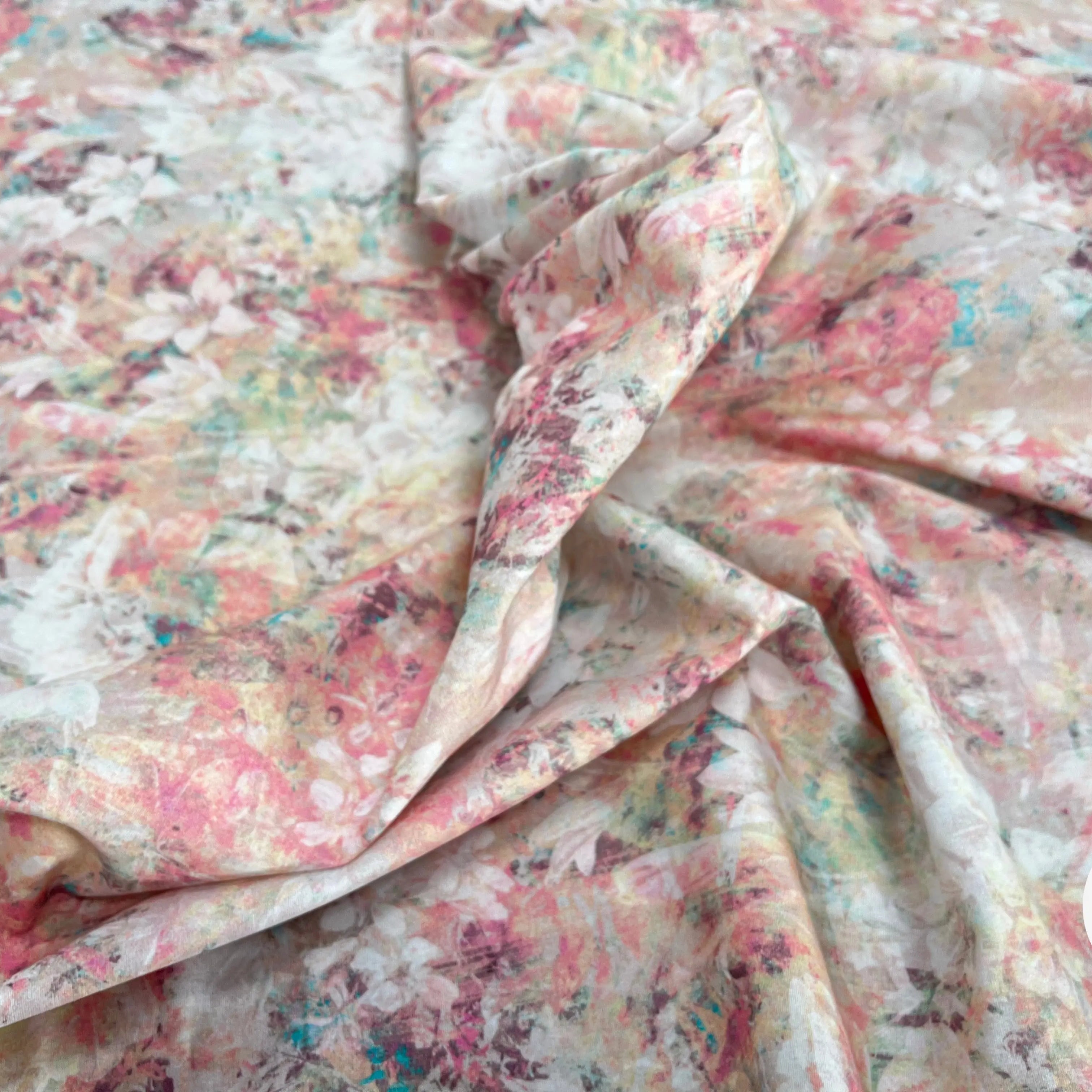 POPELINE DE COTON TIE & DYE ROSE - My Little Coupon