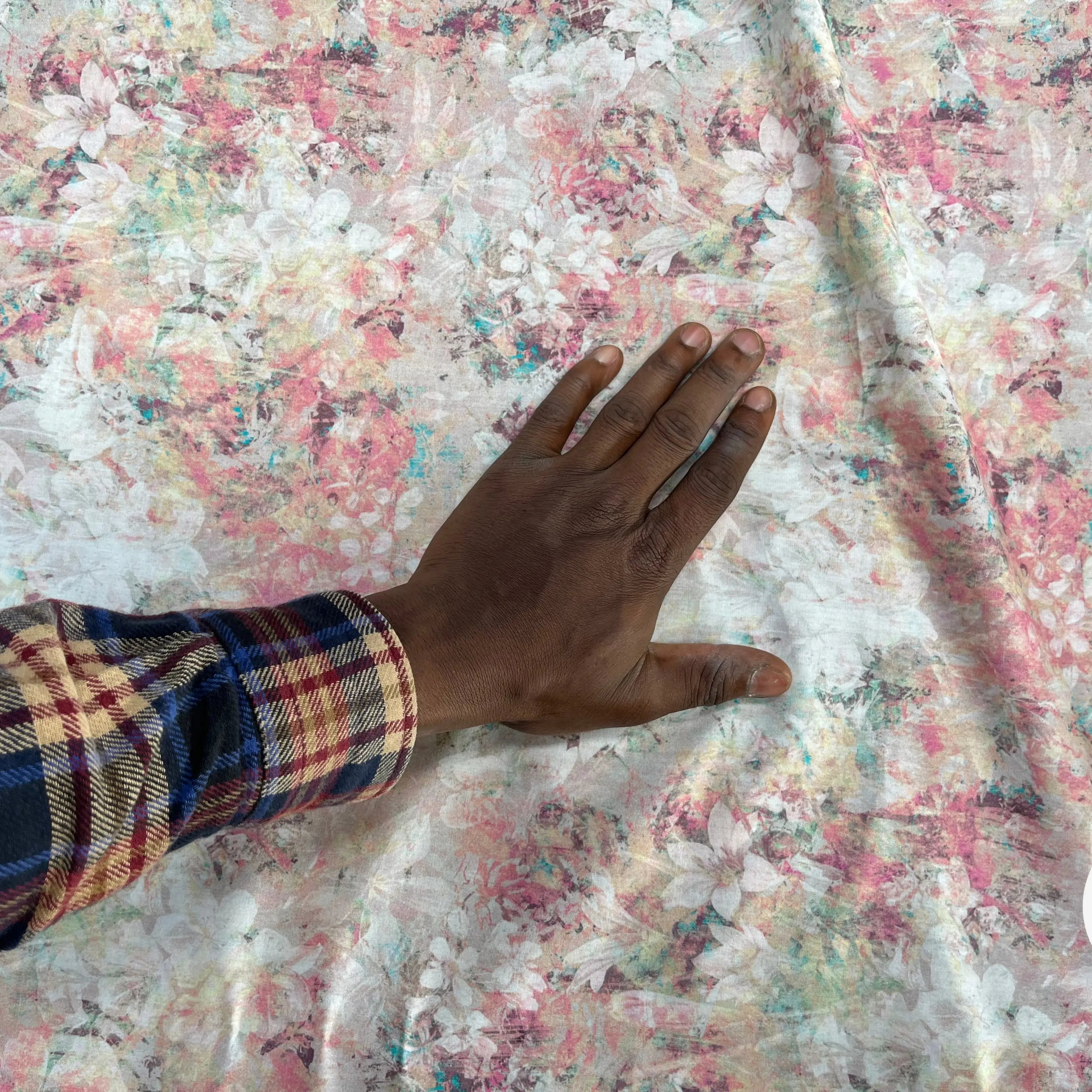 POPELINE DE COTON TIE & DYE ROSE - My Little Coupon