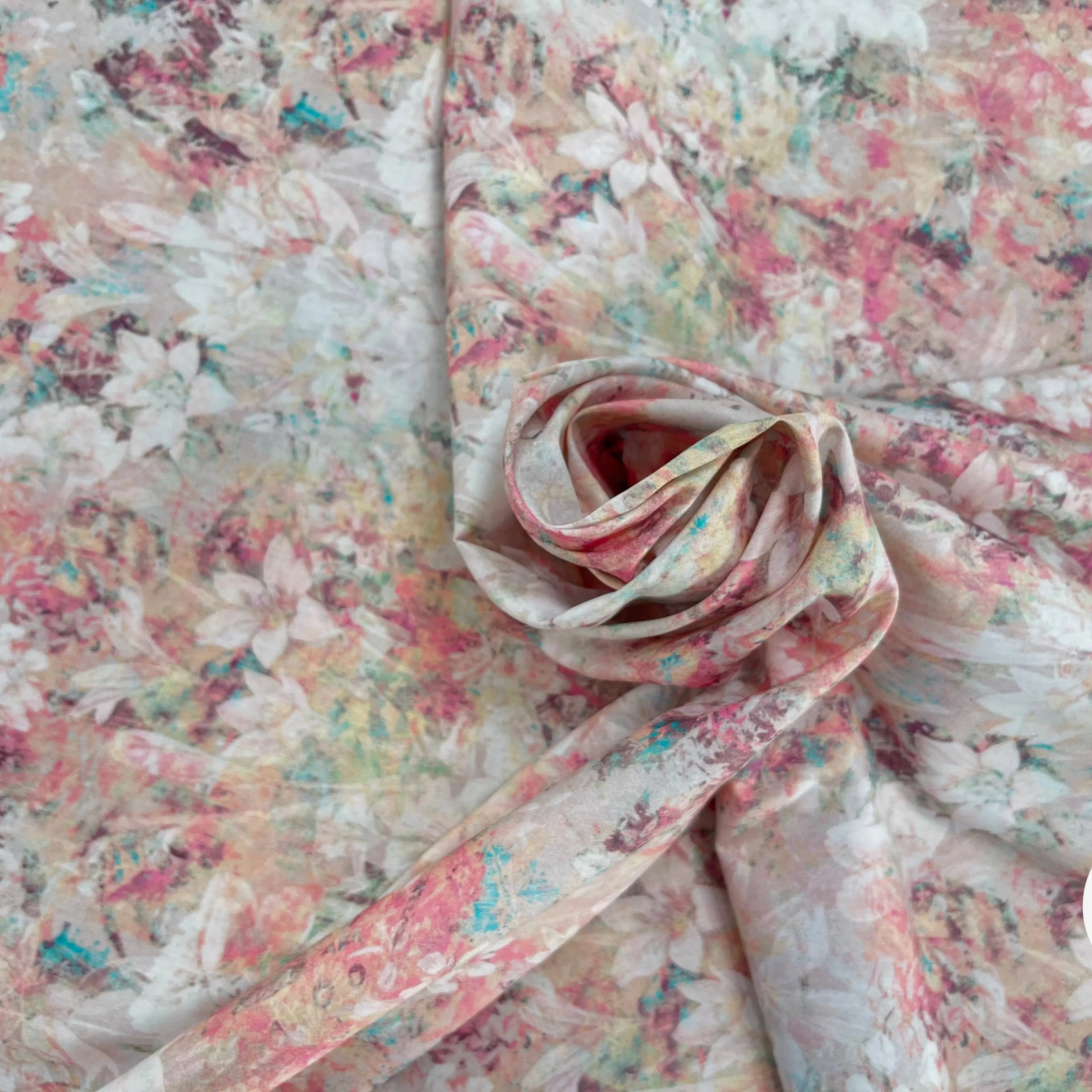 POPELINE DE COTON TIE & DYE ROSE - My Little Coupon