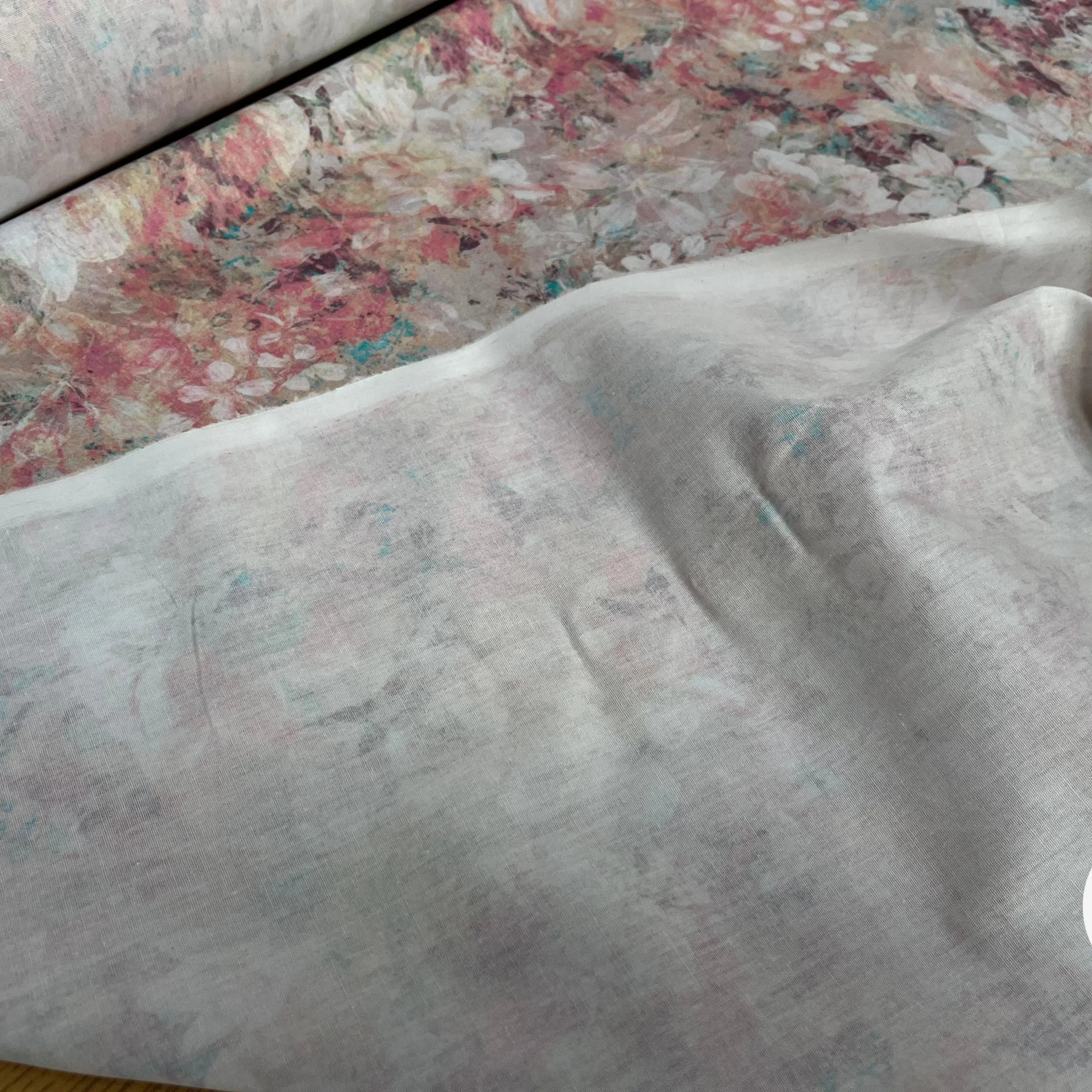 POPELINE DE COTON TIE & DYE ROSE - My Little Coupon