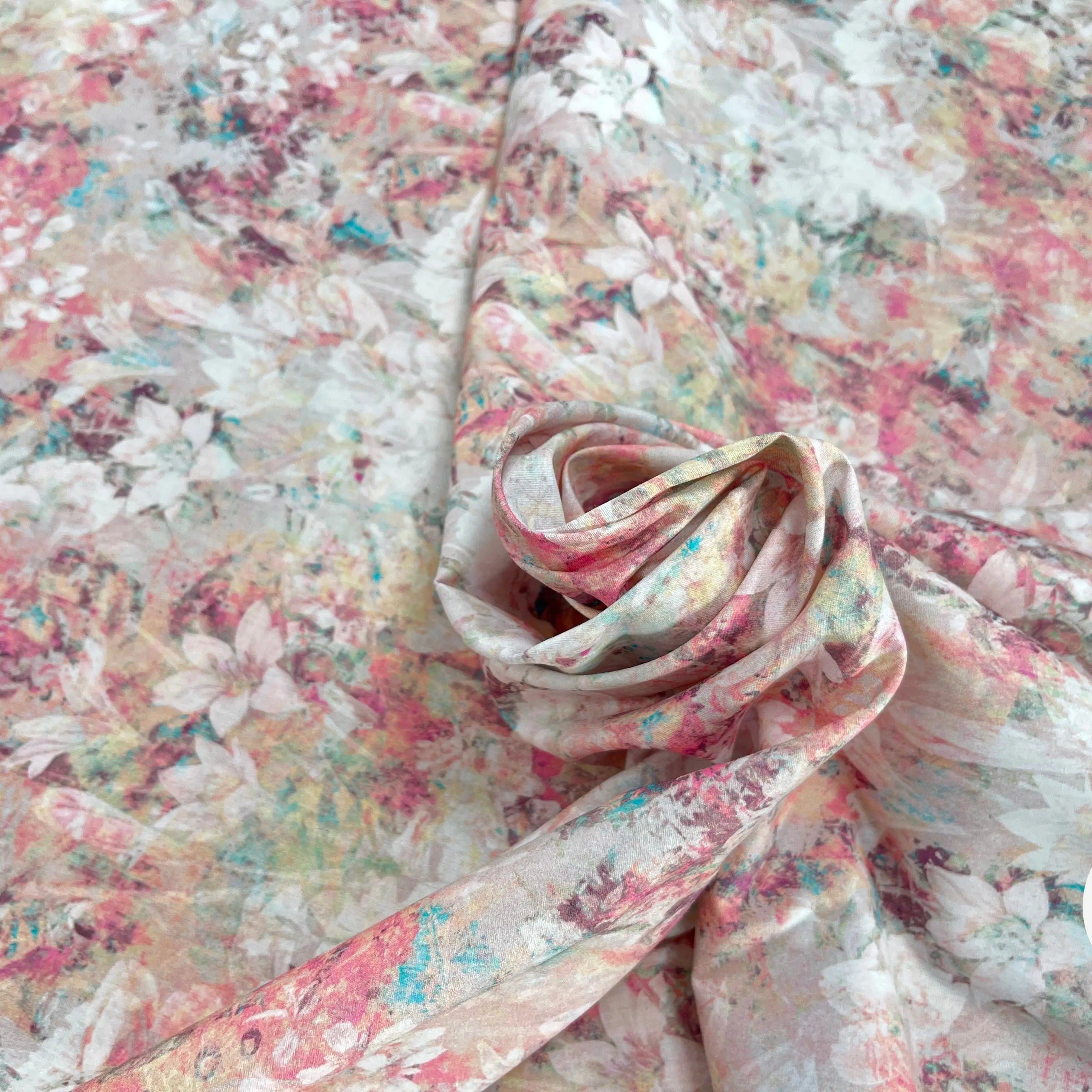 POPELINE DE COTON TIE & DYE ROSE - My Little Coupon