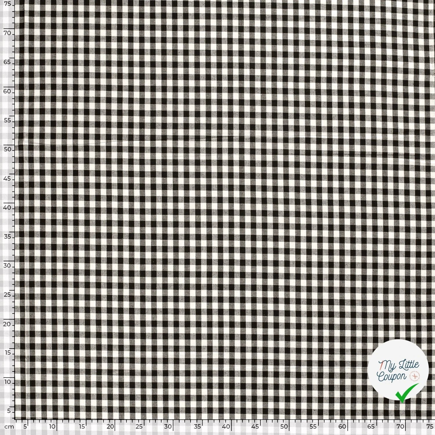 POPELINE DE COTON TISSU FIL TEINT CARREAUX NOIR - My Little Coupon