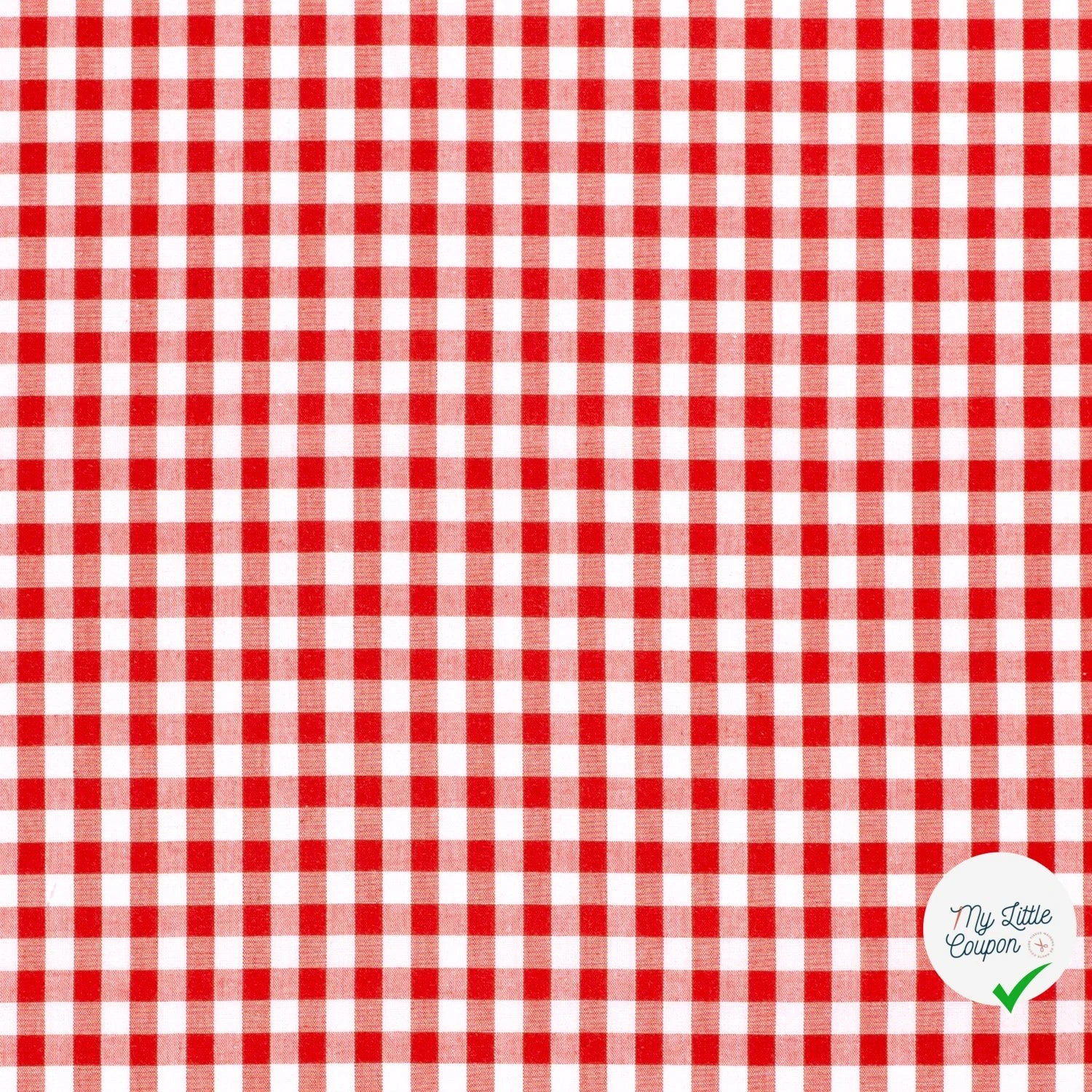 POPELINE DE COTON TISSU FIL TEINT CARREAUX ROUGE - My Little Coupon