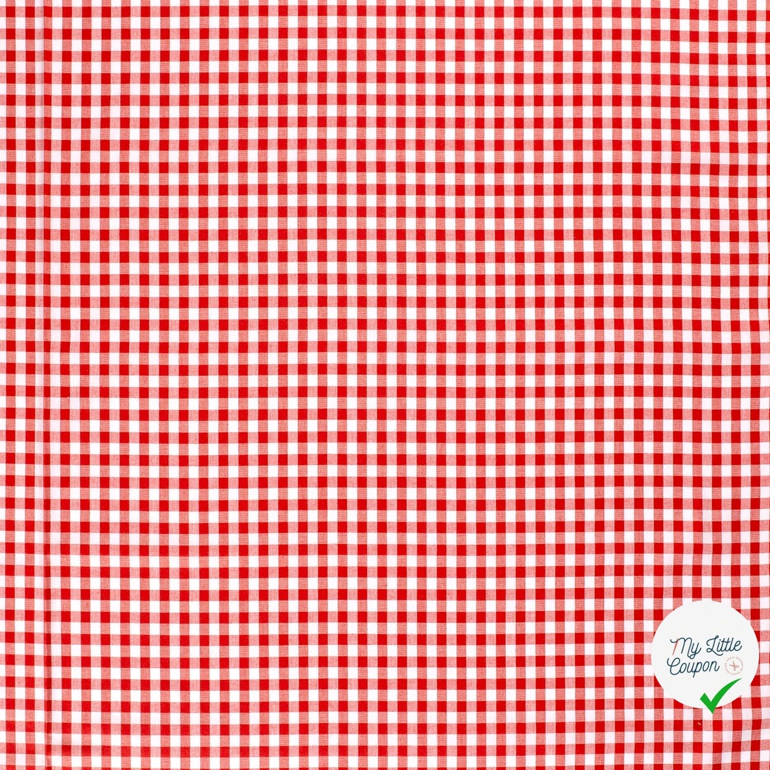 POPELINE DE COTON TISSU FIL TEINT CARREAUX ROUGE - My Little Coupon