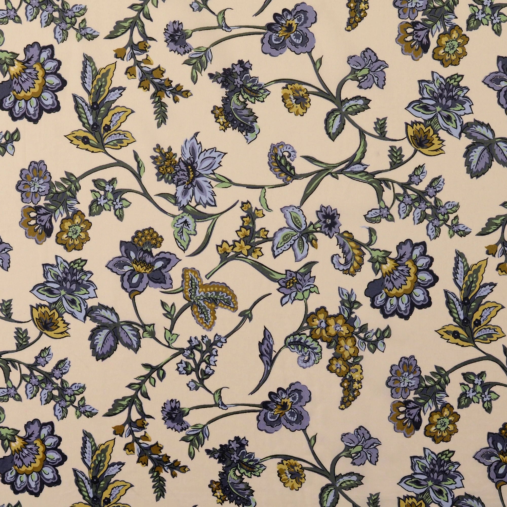 POPELINE DE COTON TISSU IMPRIMÉ NUMÉRIQUE PAISLEY BLEU CLAIR - My Little Coupon