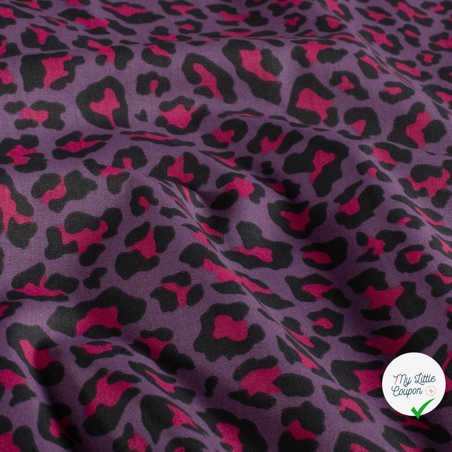 POPELINE DE COTON TISSU IMPRIMÉ PANTHER POURPRE - My Little Coupon