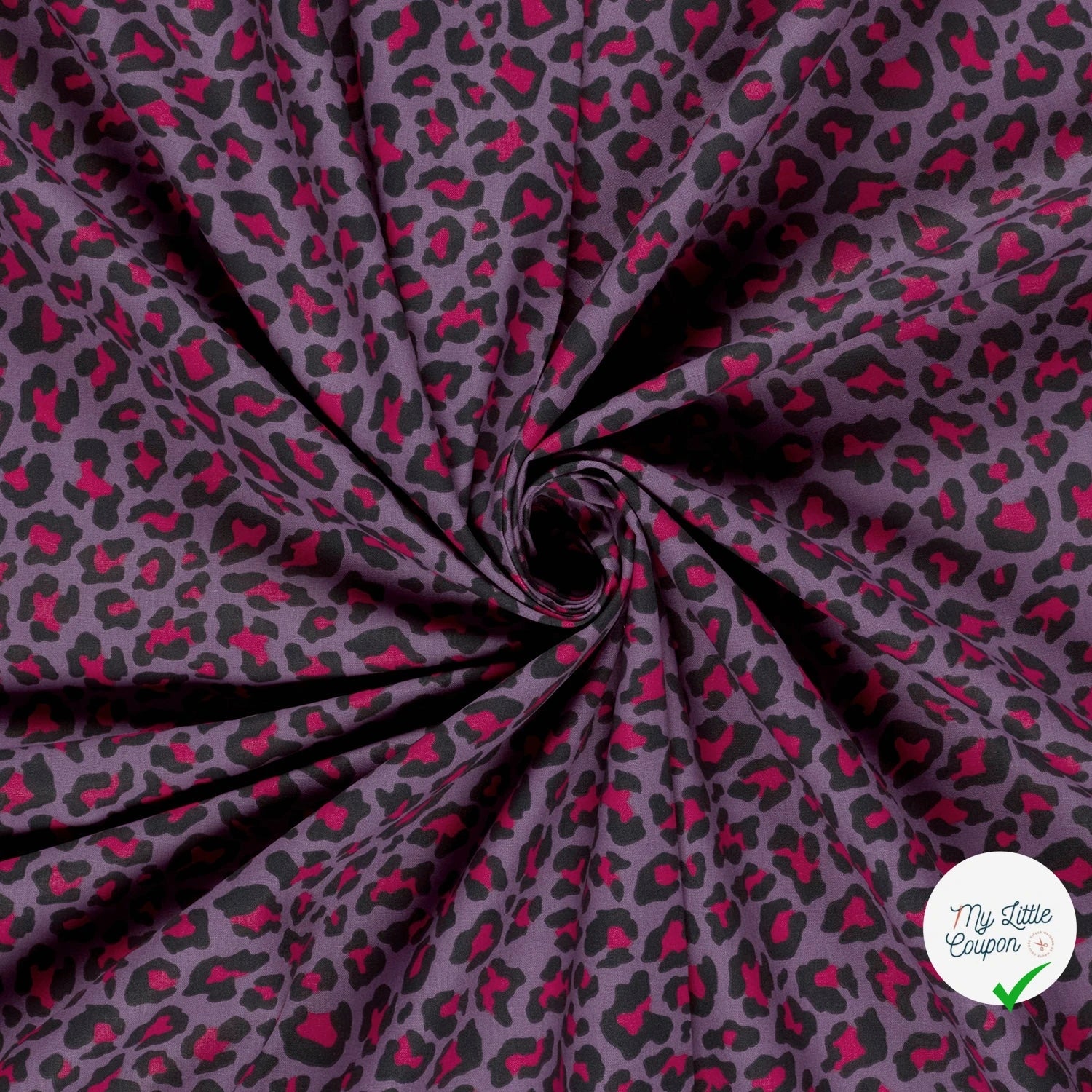 POPELINE DE COTON TISSU IMPRIMÉ PANTHER POURPRE - My Little Coupon