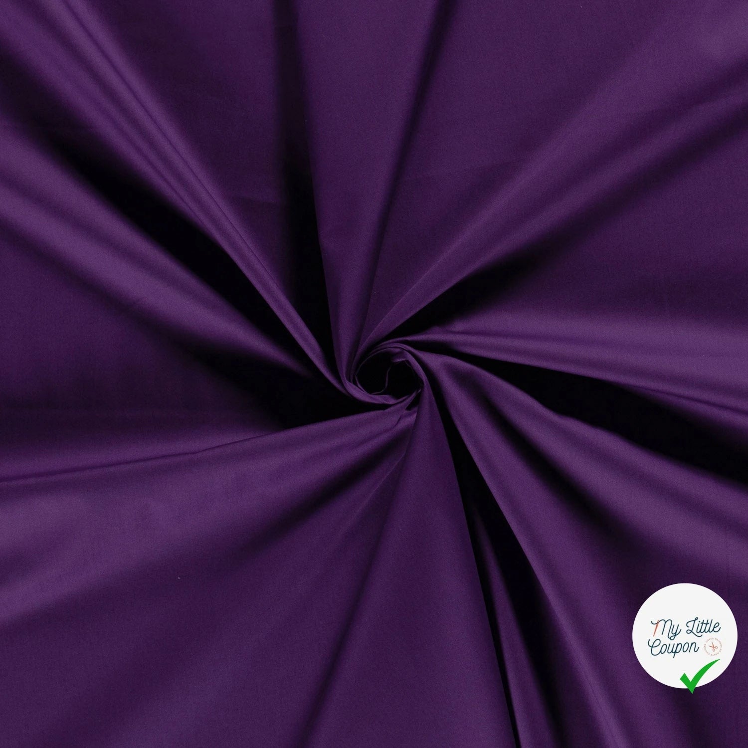POPELINE DE COTON TISSU UNICOLORE AUBERGINE - My Little Coupon