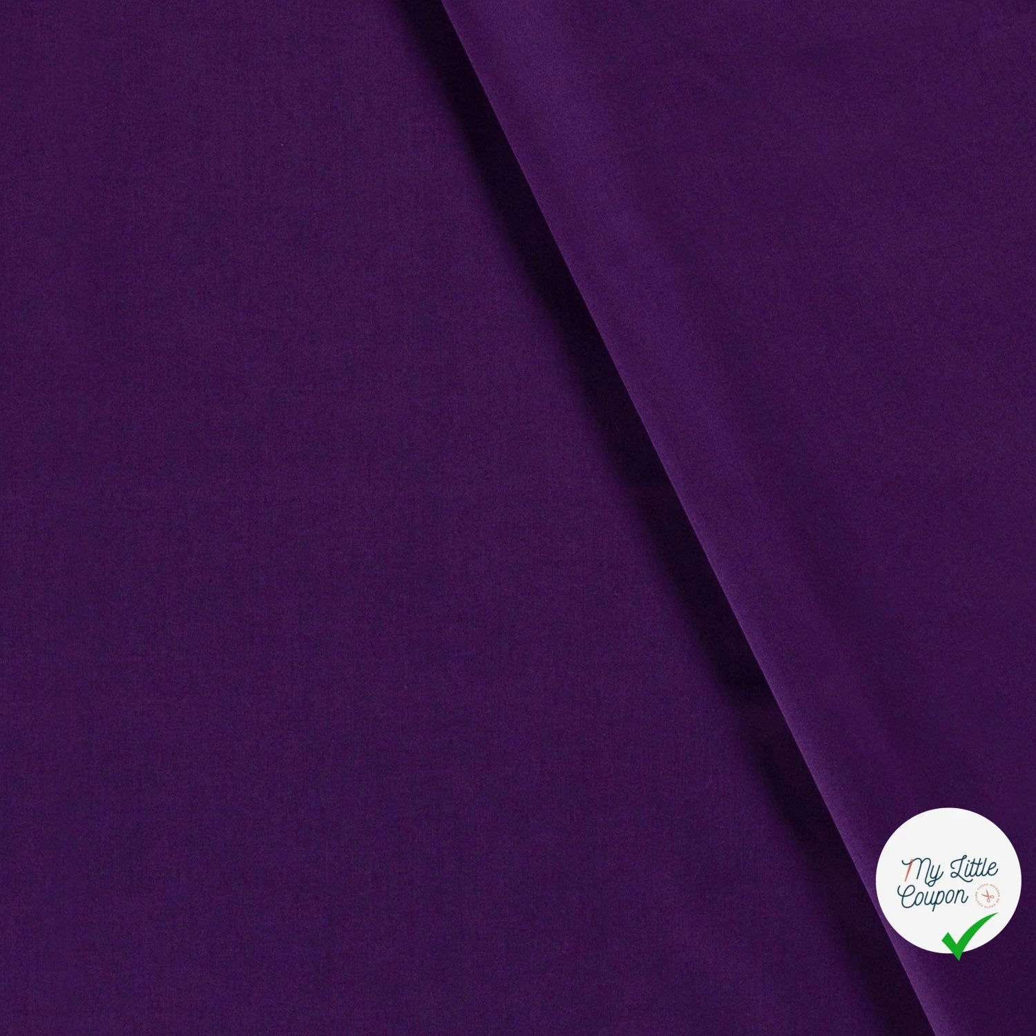 POPELINE DE COTON TISSU UNICOLORE AUBERGINE - My Little Coupon