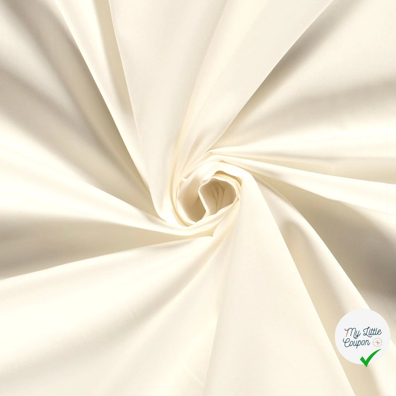 POPELINE DE COTON TISSU UNICOLORE BLANC CASSÉ - My Little Coupon