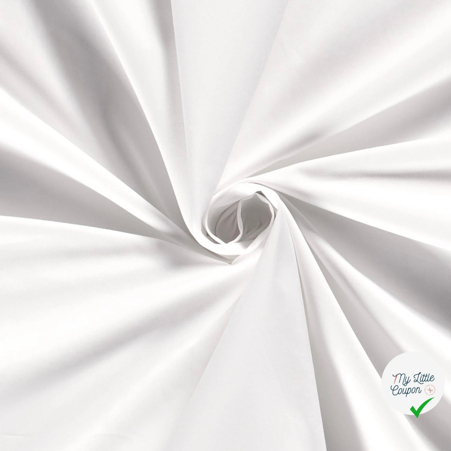 POPELINE DE COTON TISSU UNICOLORE BLANC OPTIQUE - My Little Coupon