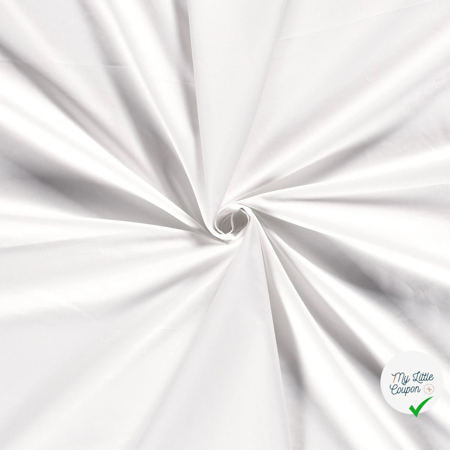 POPELINE DE COTON TISSU UNICOLORE BLANC OPTIQUE - My Little Coupon
