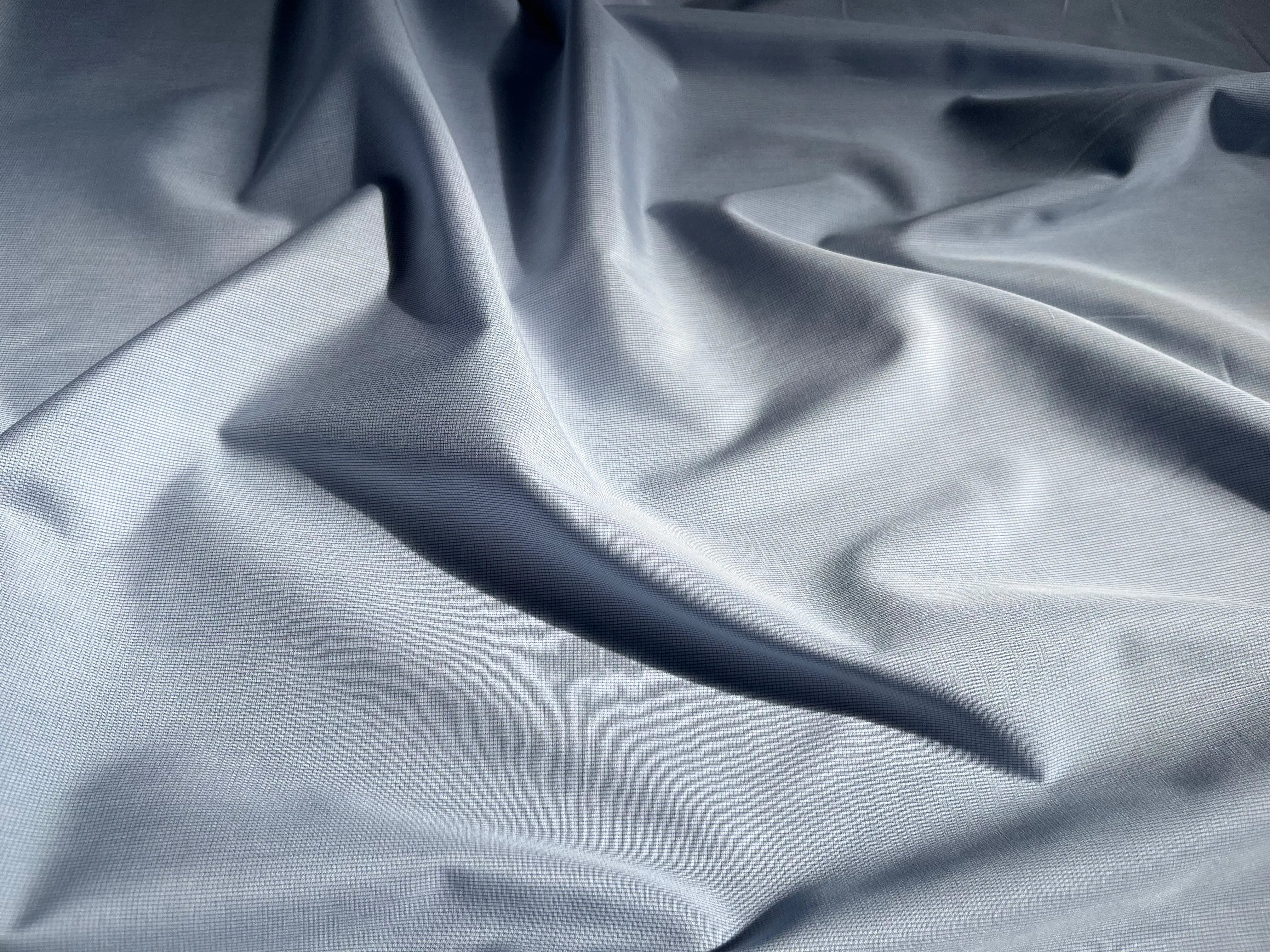 POPELINE DE COTON TOUT PETIT CARREAUX BLANC BLEU - My Little Coupon