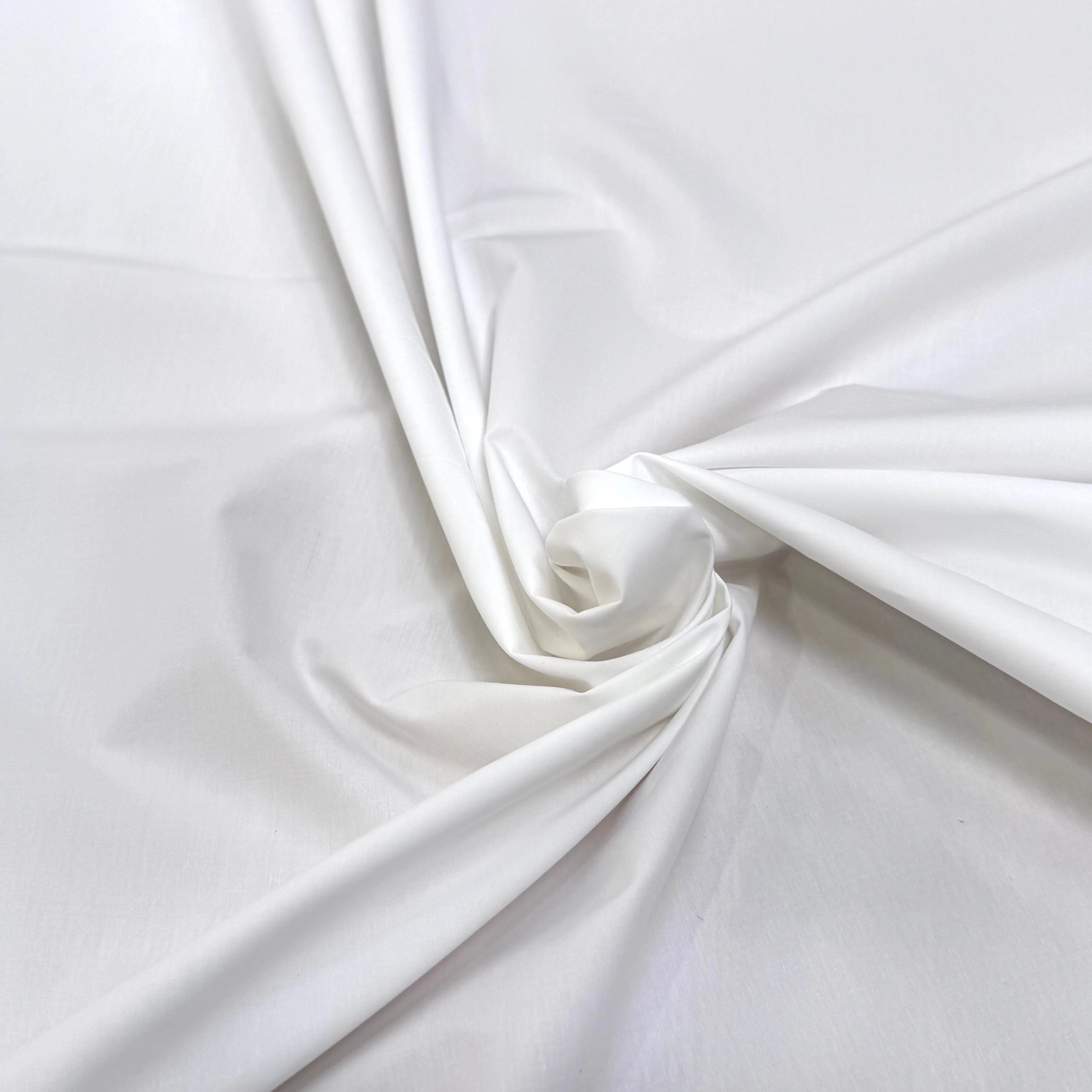 POPELINE DE COTON ULTRA CHIC BLANC ÉFFET CRAQUANT STRETCH - My Little Coupon